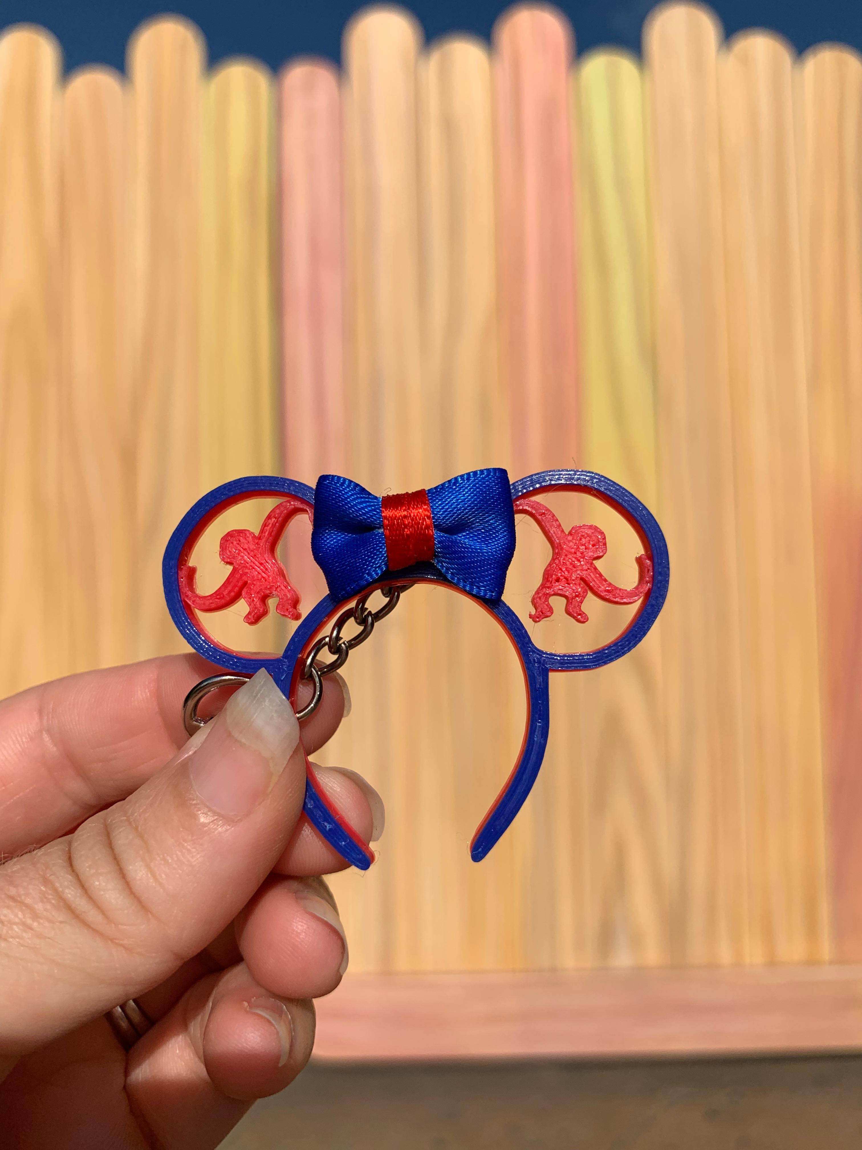 Monkey mini ear keychain 3d model