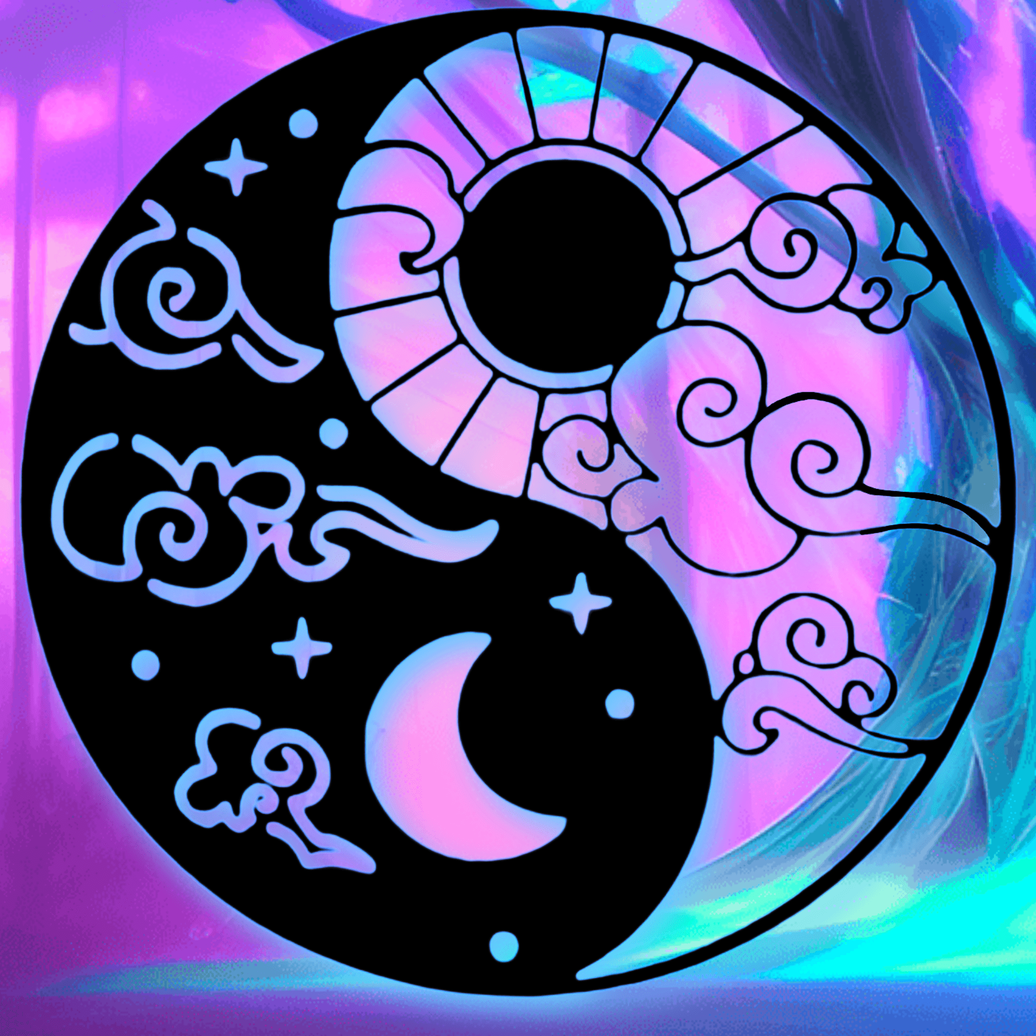 sun and moon yin yang wall art spiritual wall decor yingyang decoration 3d model