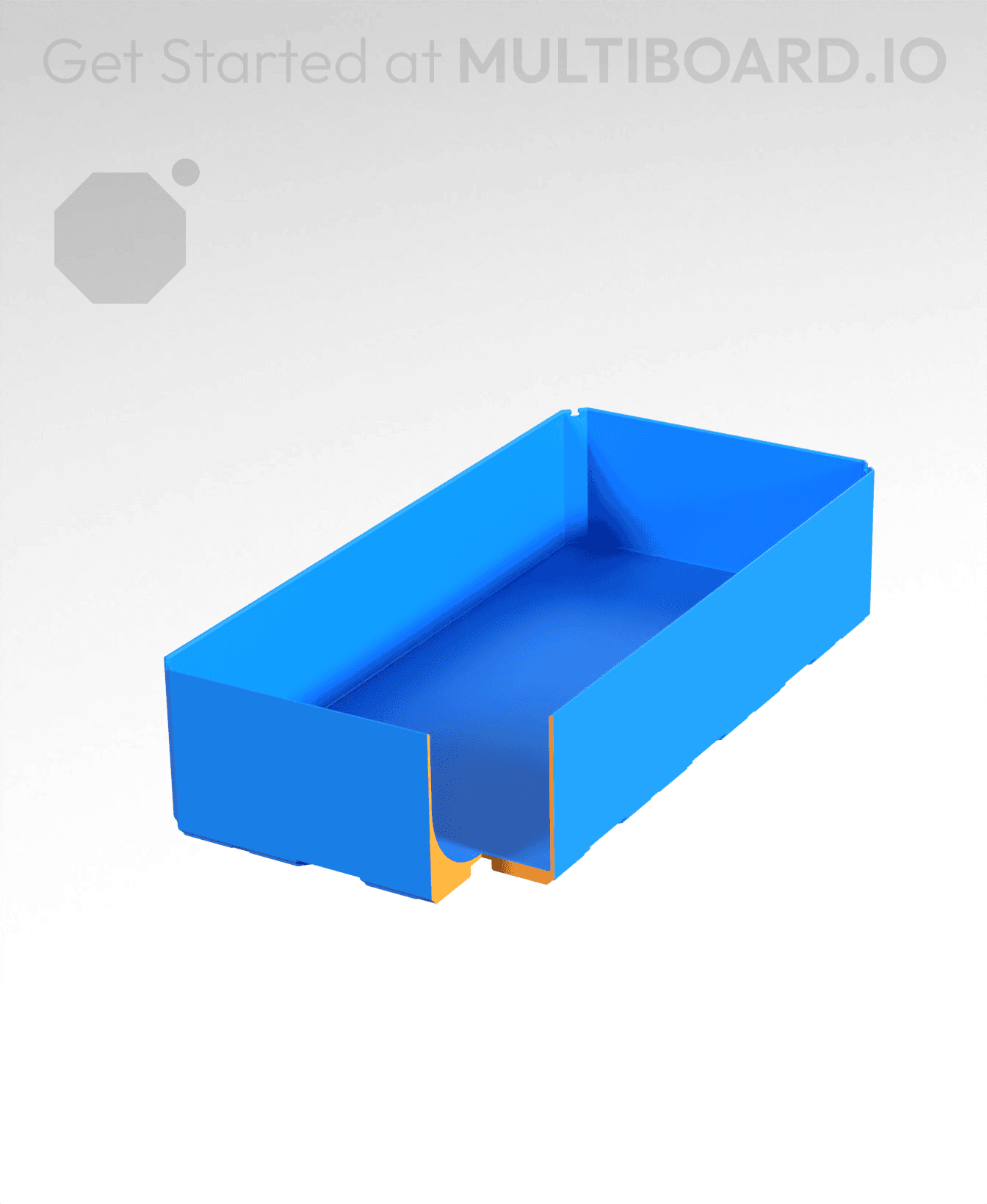 2x4x1 - Curved Bin - Multibin Insert 3d model