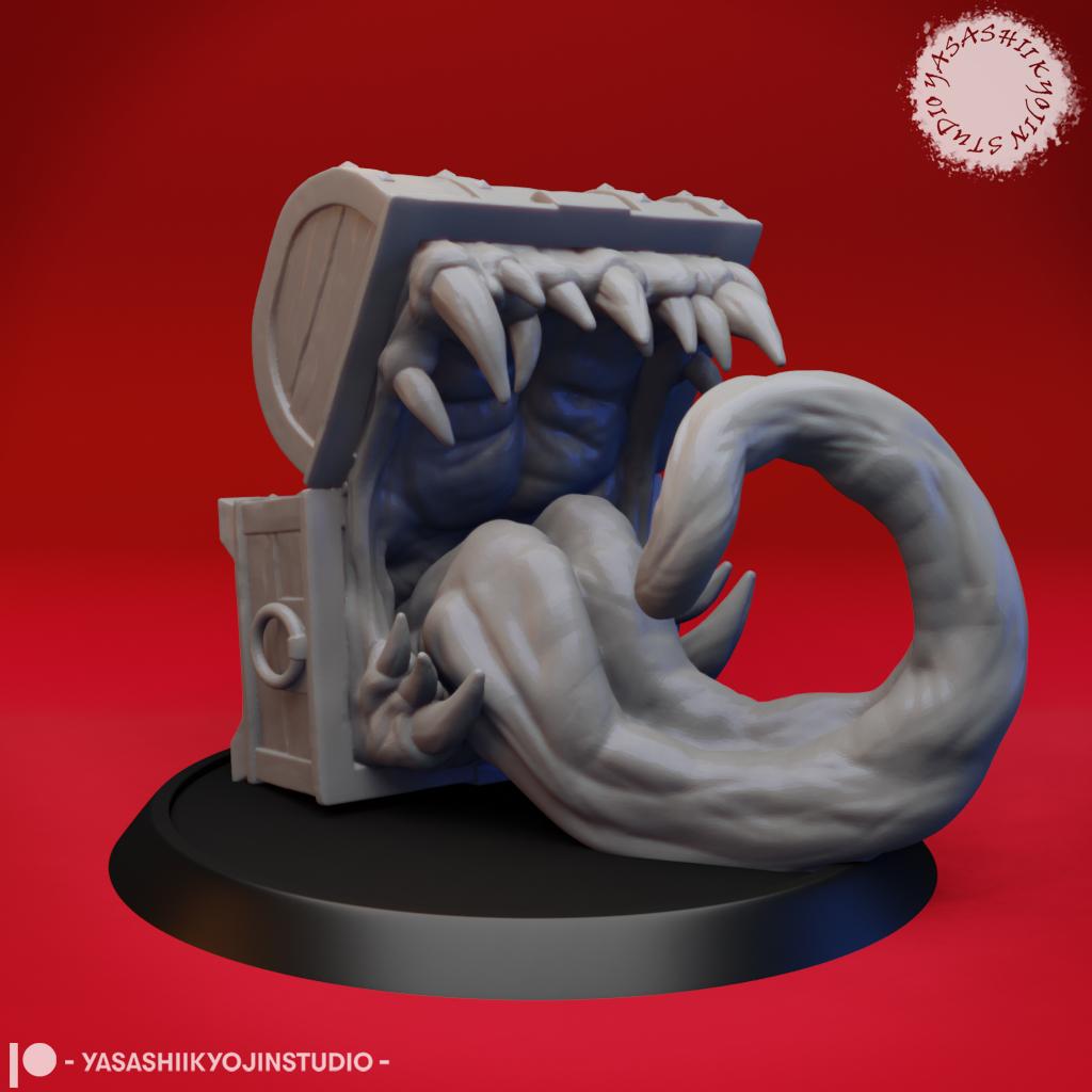 Mimics - Toothy Treasure Chest - Tabletop Miniature (Pre-Supported) 3d model
