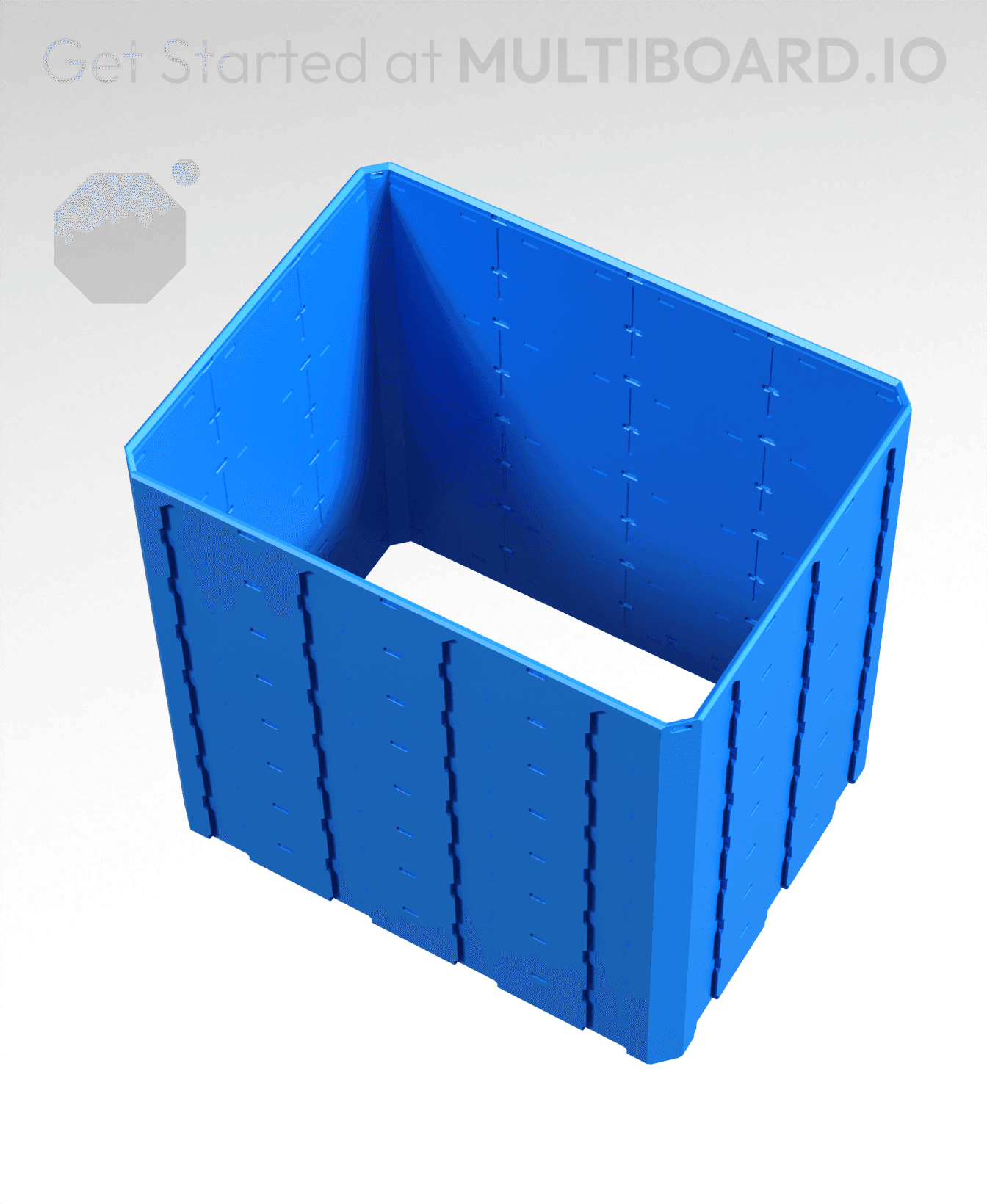 4x3x4 - Topped Multipoint Rail - Pop-In Multibin Shell Extension 3d model