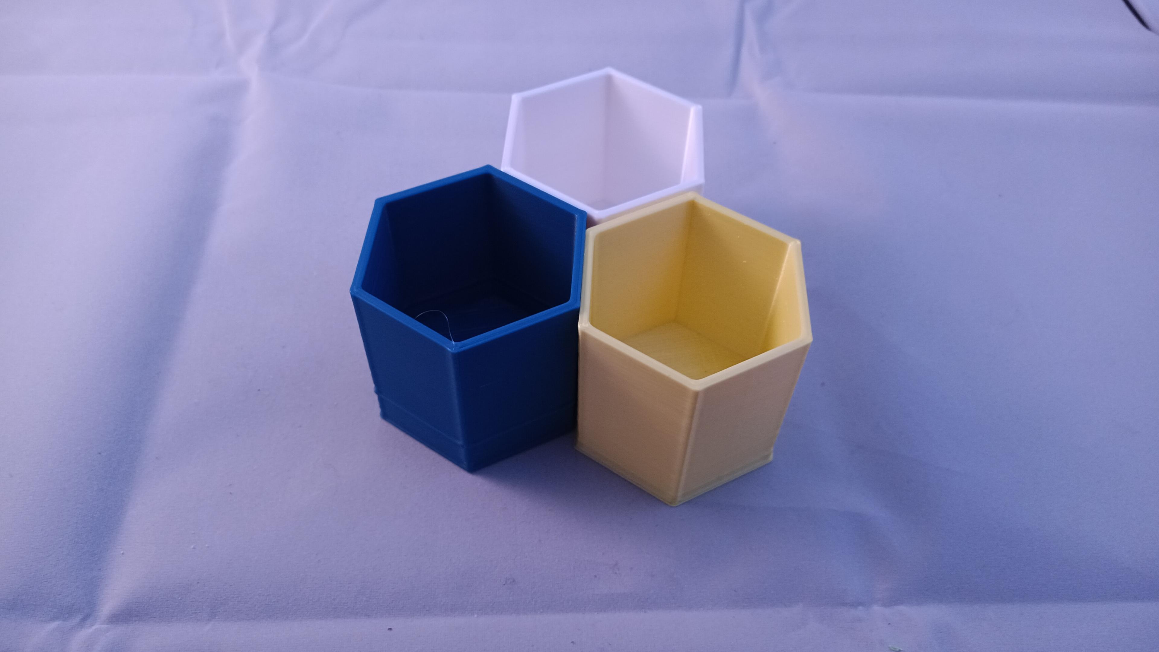 Hexagon Modern Style Succulent Pot Planters Single Double Triple desk organizer as well 3d model