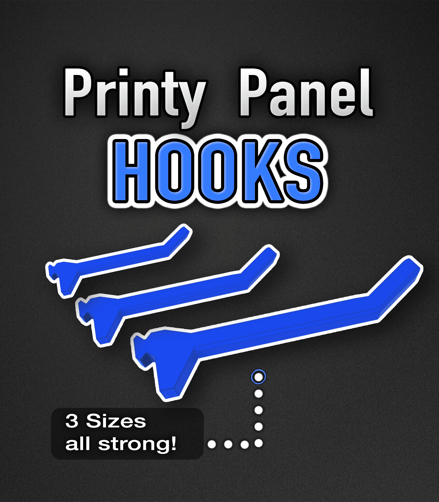Printy Panel Hooks (Small - Medium - Large) 3d model
