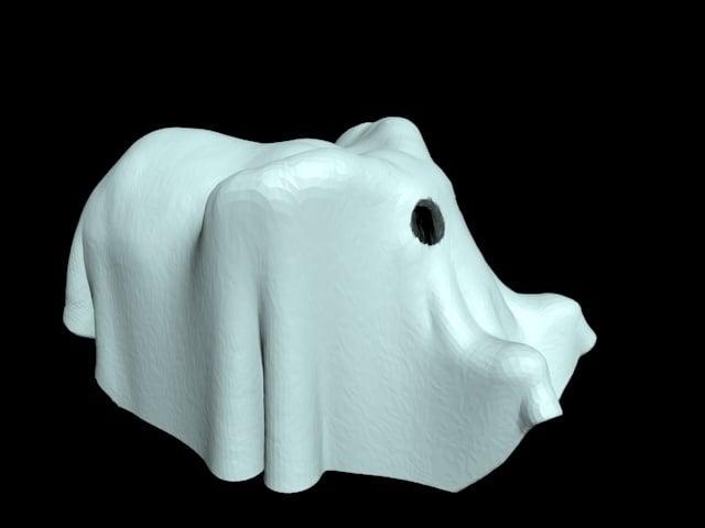animal-GHOST elephant gespenst - elephant garage 3d model