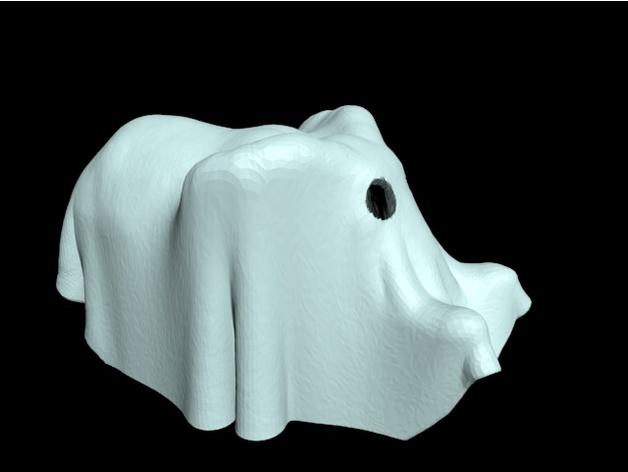 animal-GHOST elephant gespenst - elephant garage 3d model