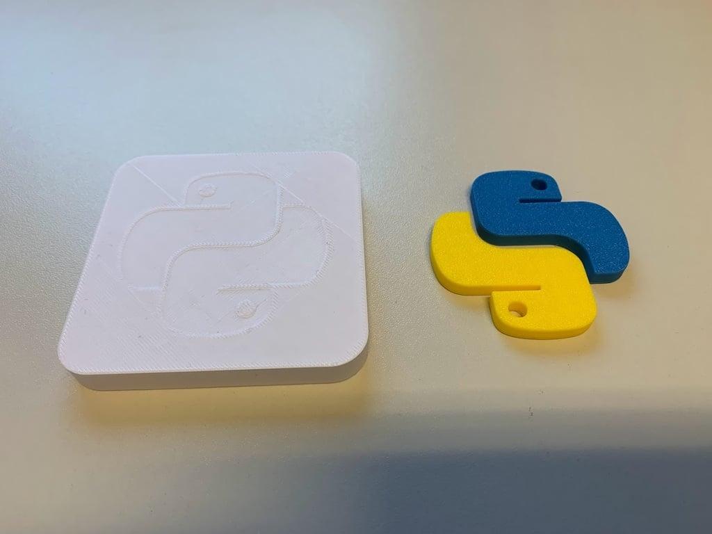 The Python Logo w/base plate 3d model