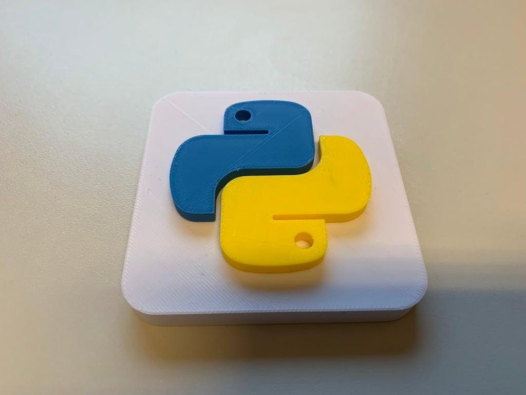 The Python Logo w/base plate 3d model