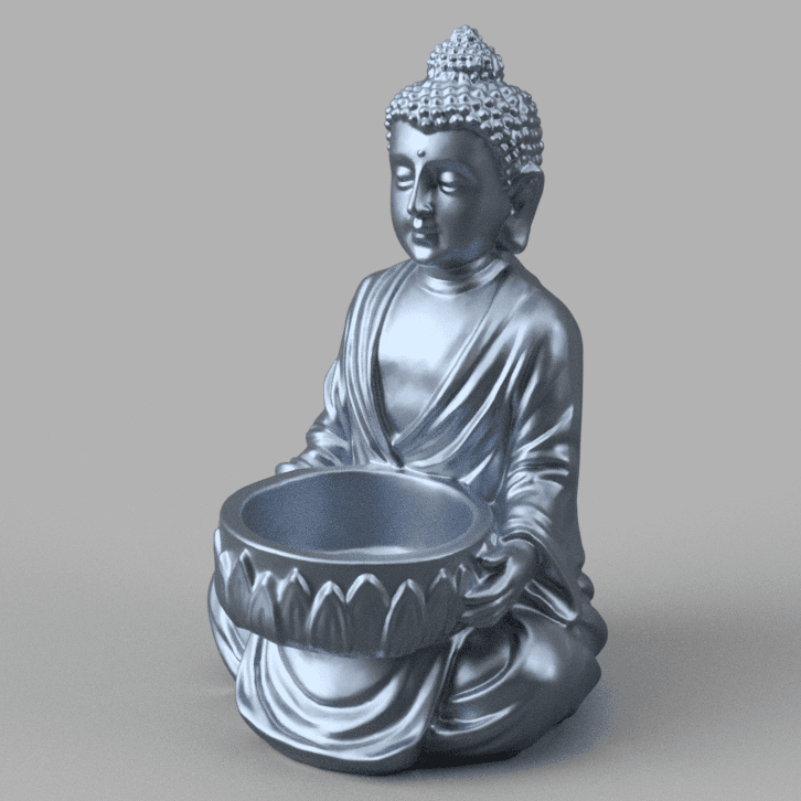 Bouddha candle 3d model