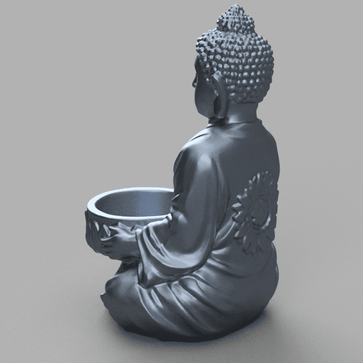 Bouddha candle 3d model