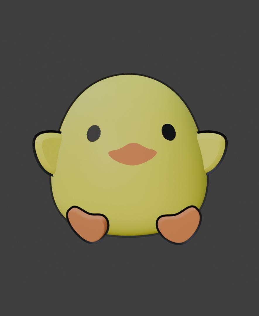 Cute Duck ( Easy Print Minimal Supports ) 3d model