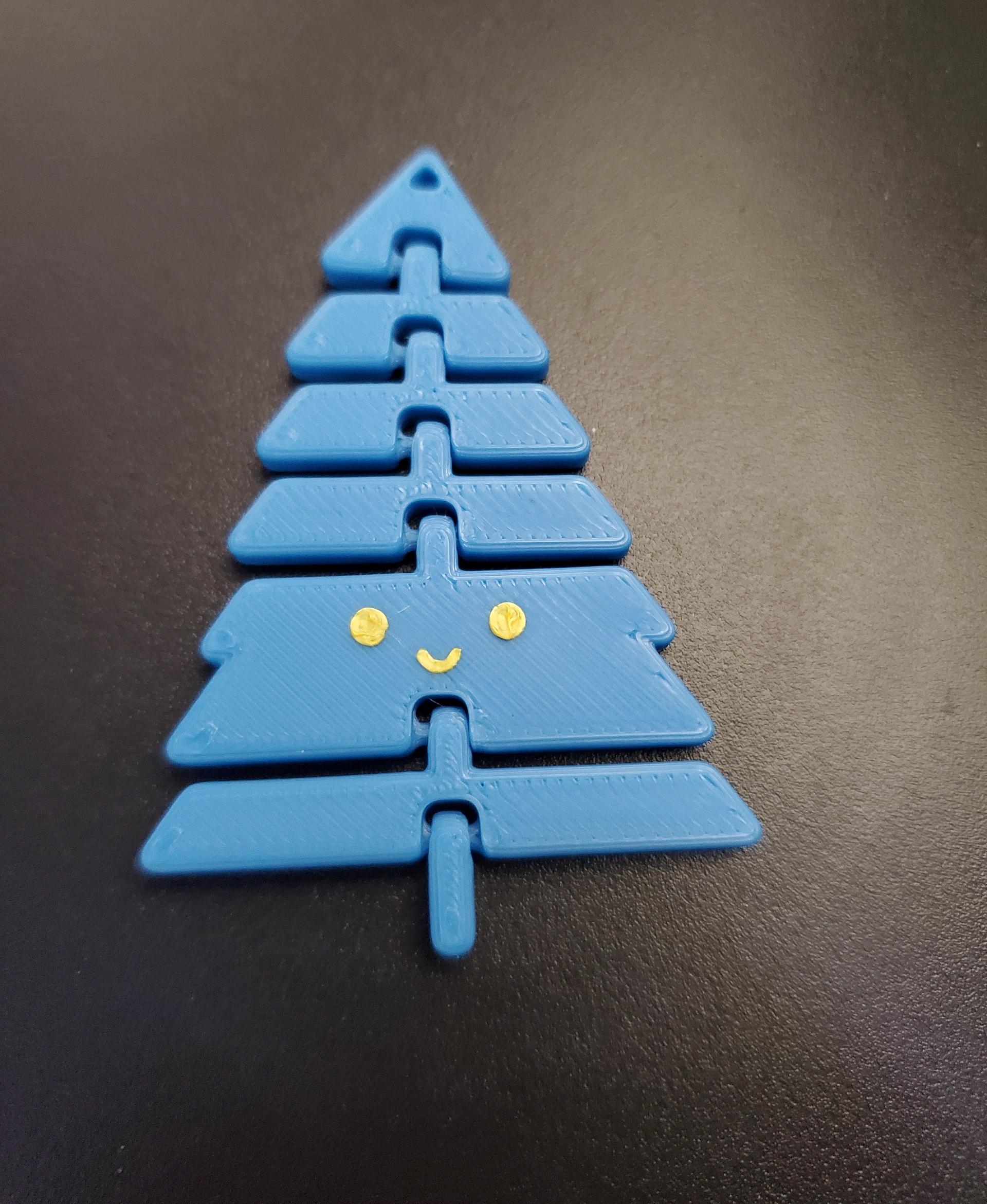 Articulated Kawaii Christmas Tree Keychain - Print in place fidget toy - 3mf - hobbyking sky blue - 3d model