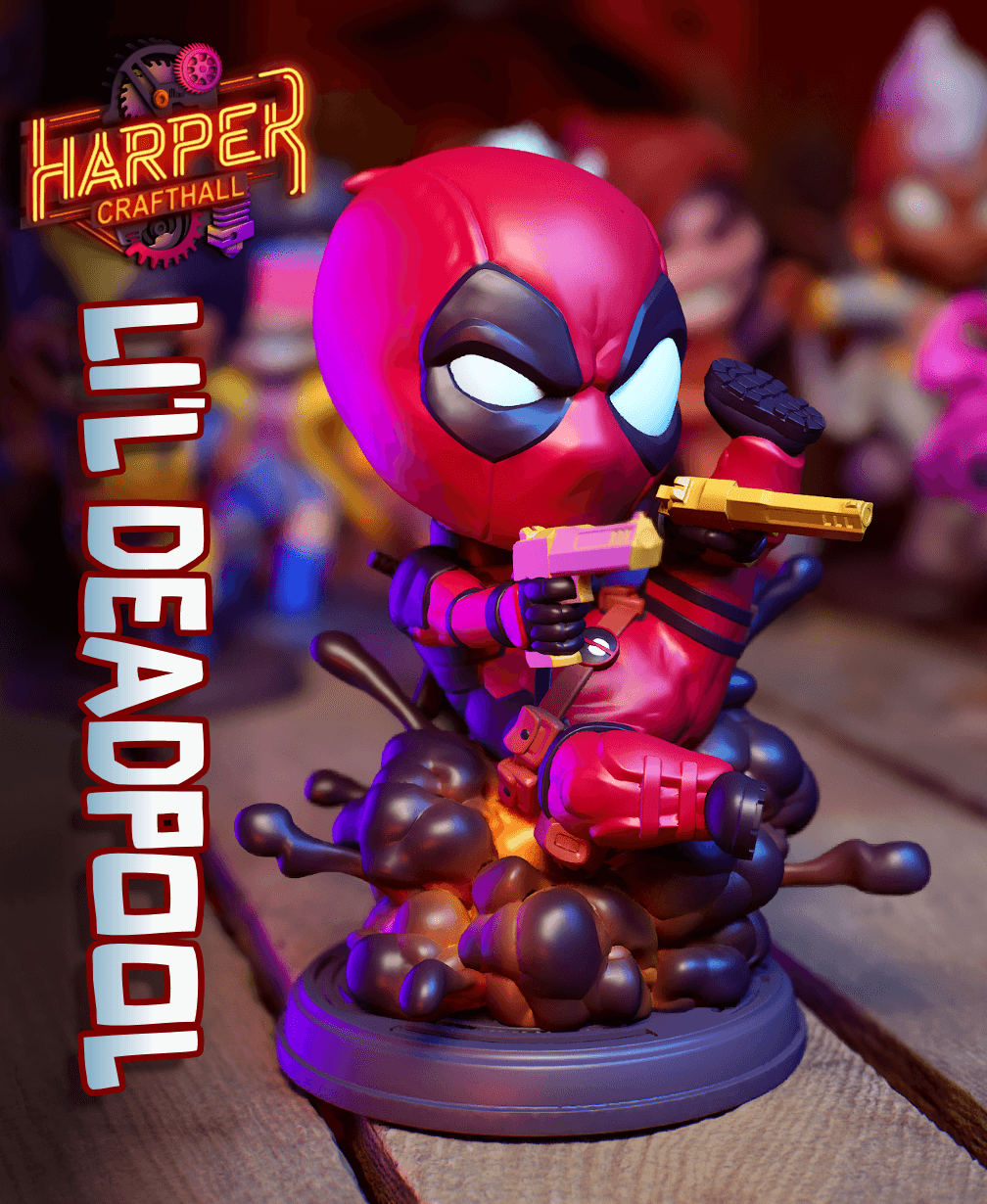 Li'l Deadpool - Multicolor - Collectable Fanart Figure 3d model