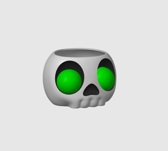 Skull Bin with Eyeballs 3d model