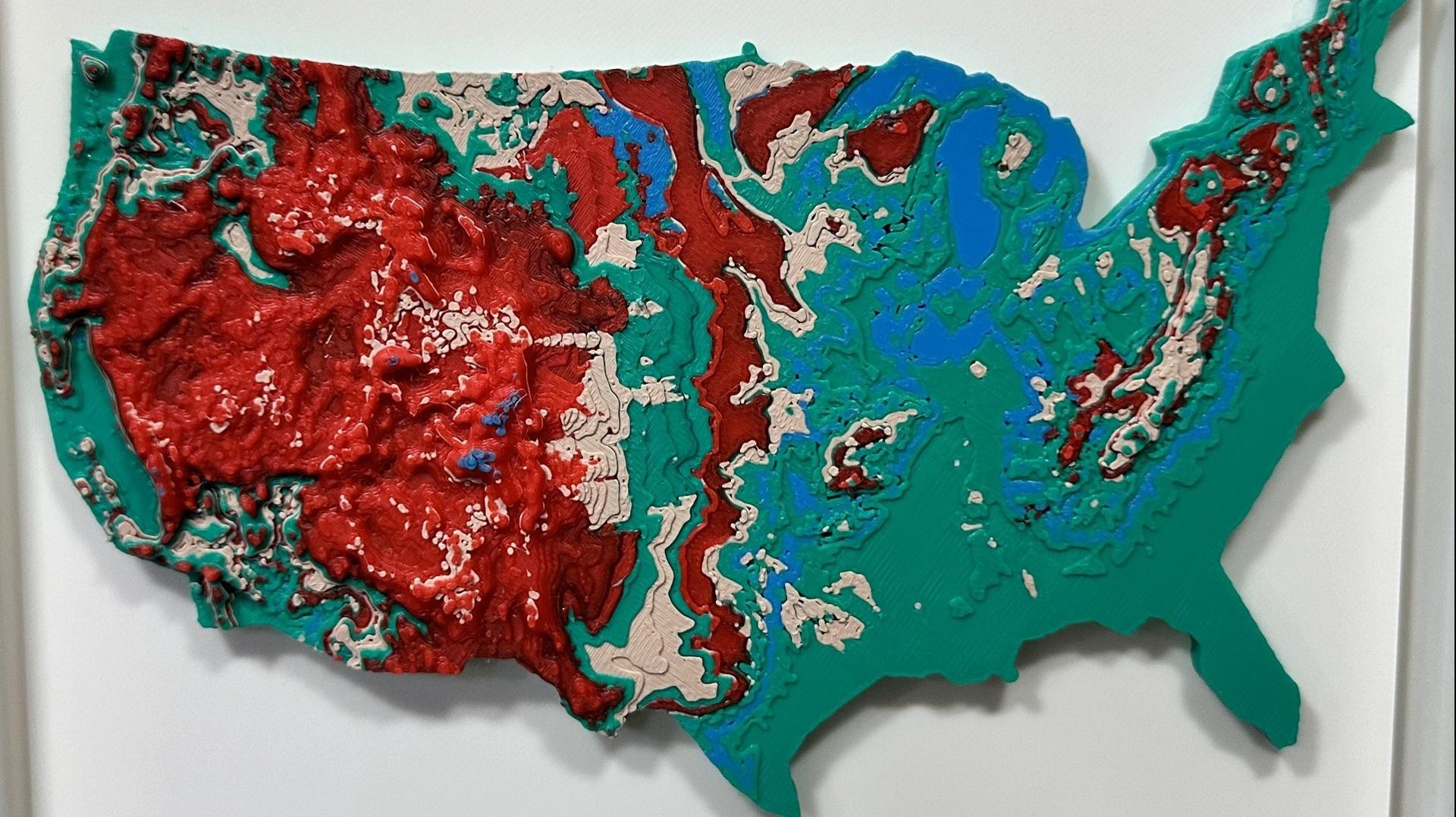 United States 3D Topographic Map 3d model