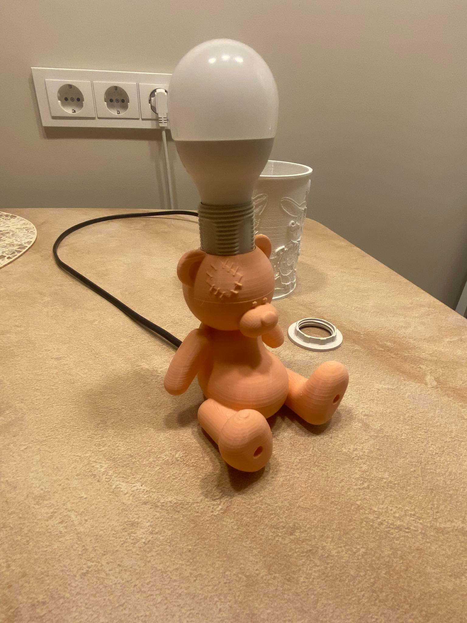 Teddy bear lithophane lamp commercial use license 3d model