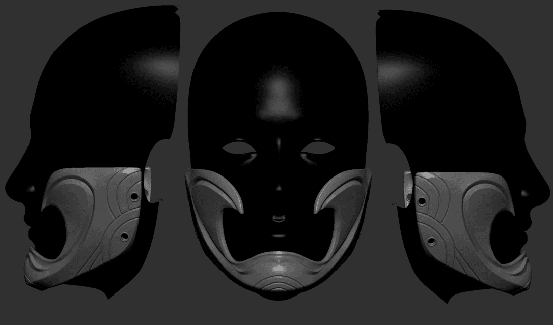 Ghost of Tsushima Samurai Clan Half Mask 3d model