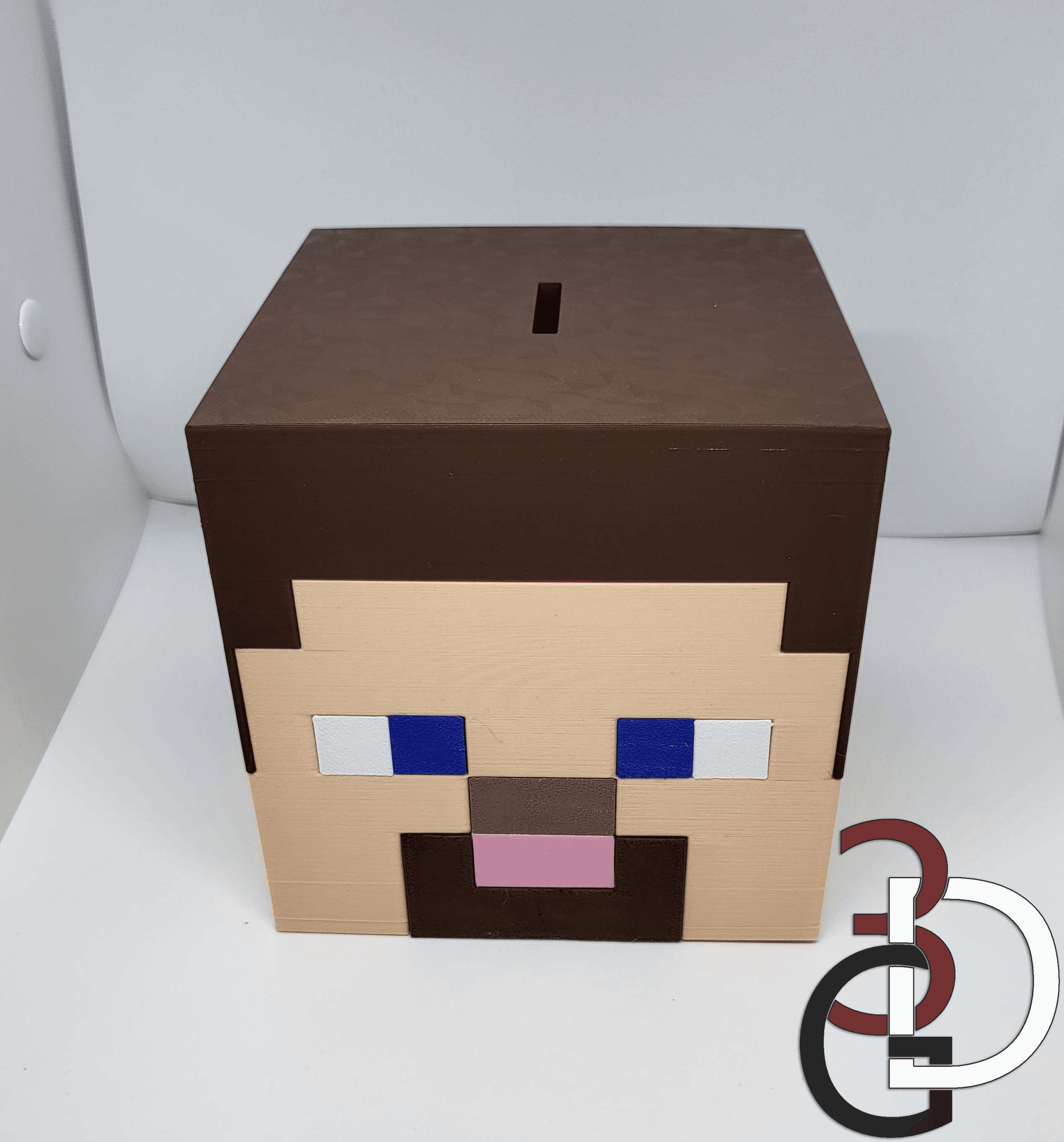 Minecraft Steve piggy bank 3d model