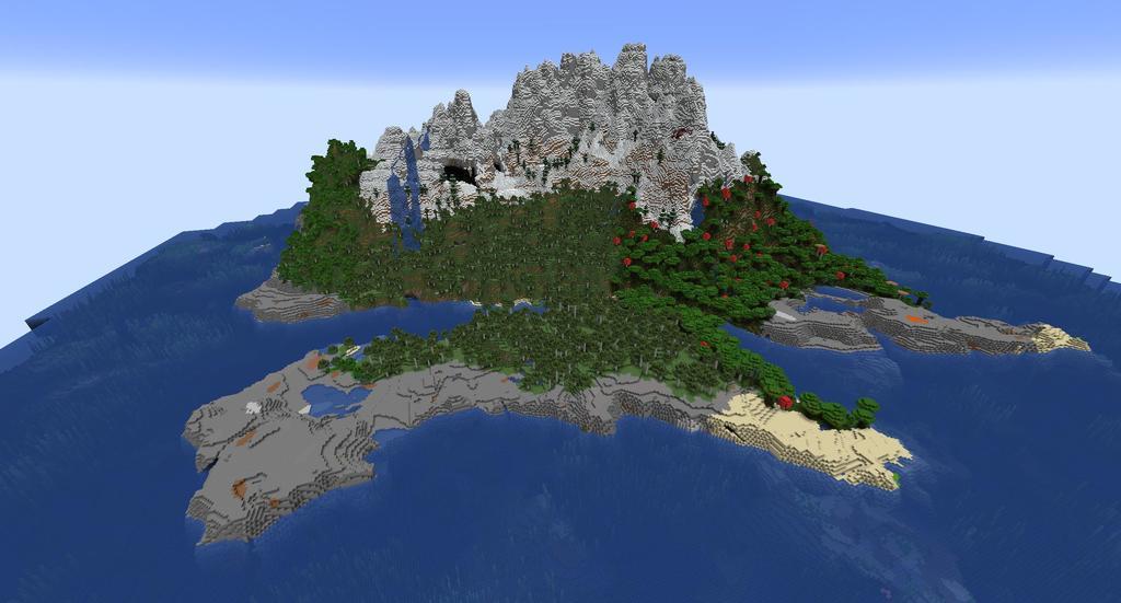 Minecraft Mountain Island VII 3d model