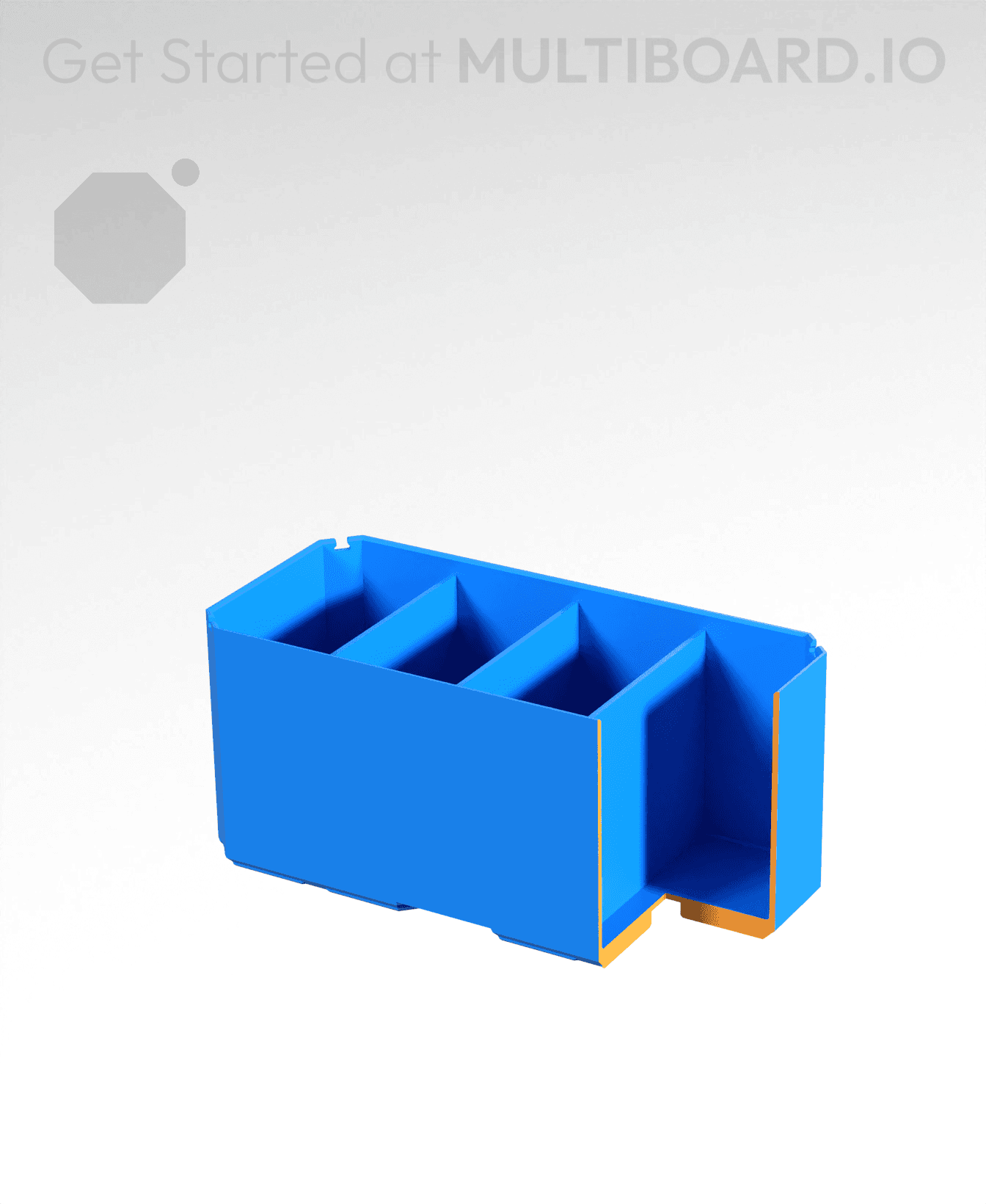 2x1x1 - Double Divided Bin - Multibin Insert 3d model