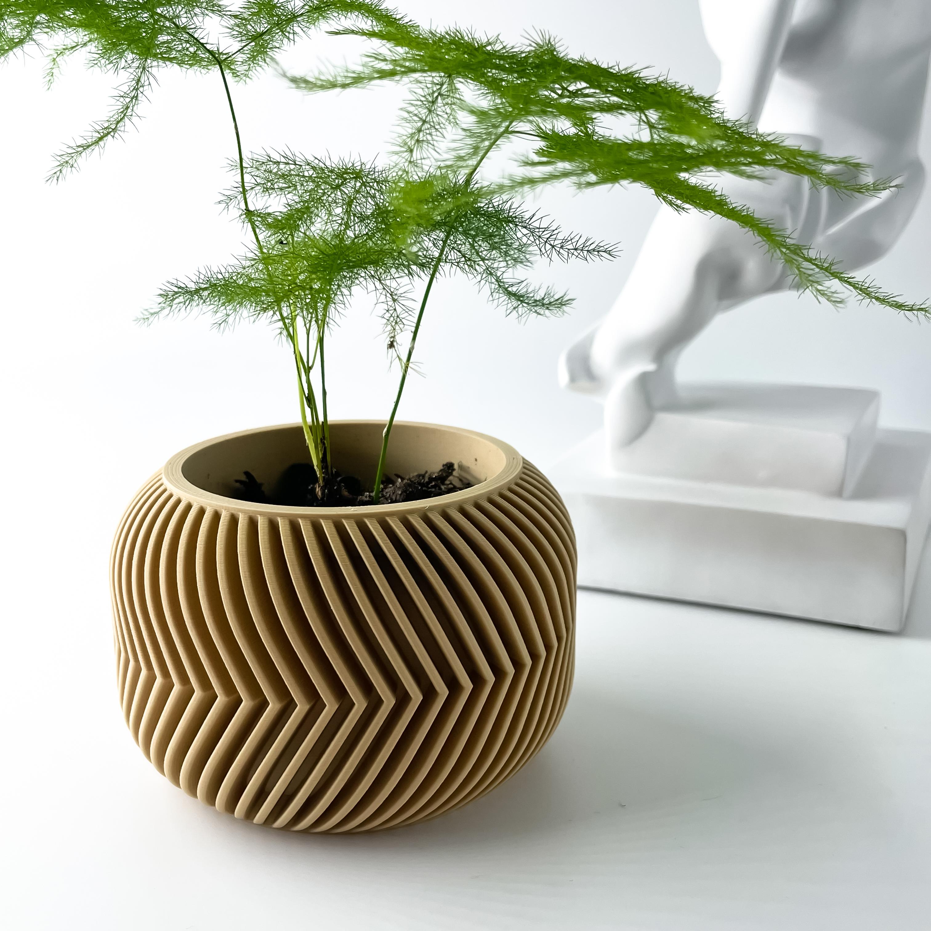 The Suvan Planter Pot with Drainage Tray & Stand | Modern and Unique Home Decor for Plants 3d model