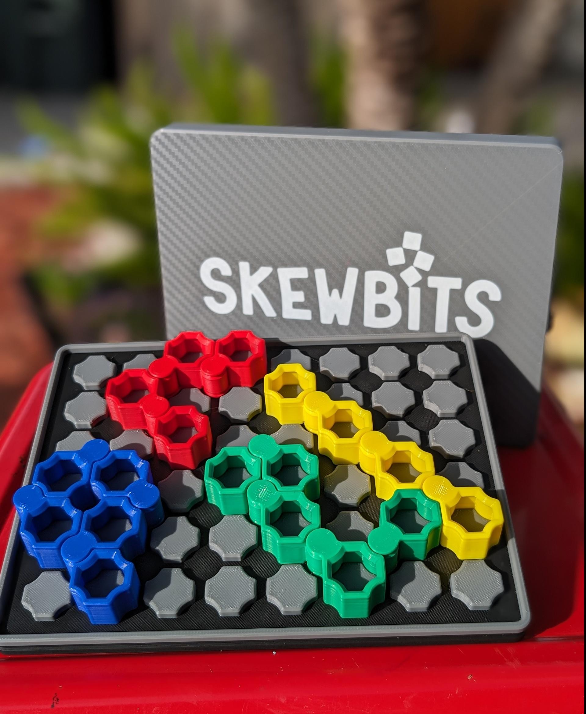 SKEWBITS v2.0 Puzzle Game // Full Set w. Problems 001-050 - Amazing puzzle game. Printed the lid with a carbon fiber pattern to great effect. - 3d model