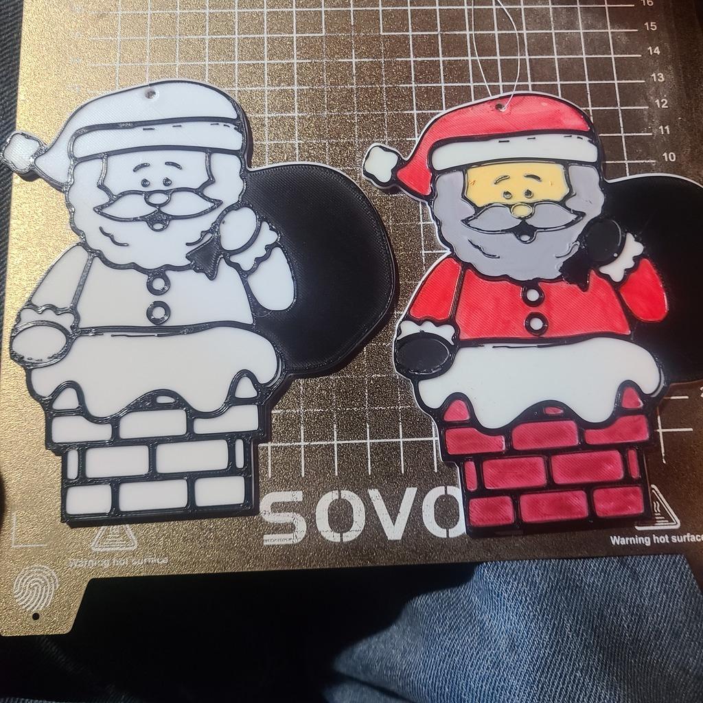 Santa in chimney ornament 3d model