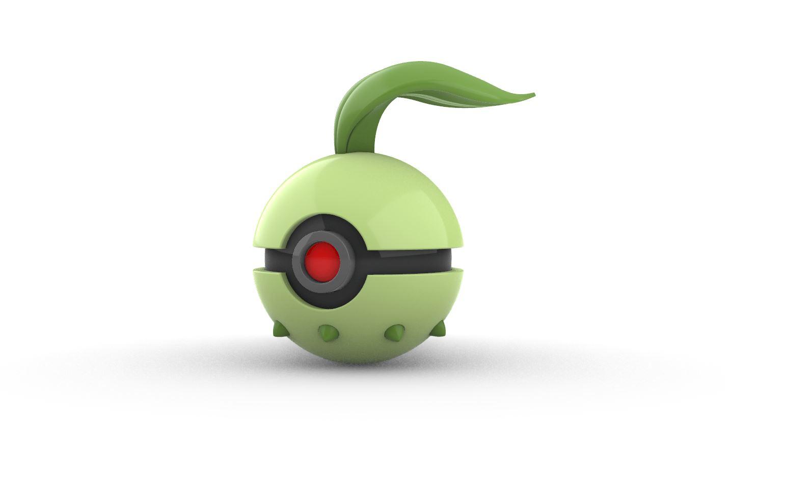 Pokeball 152 Chikorita 3d model