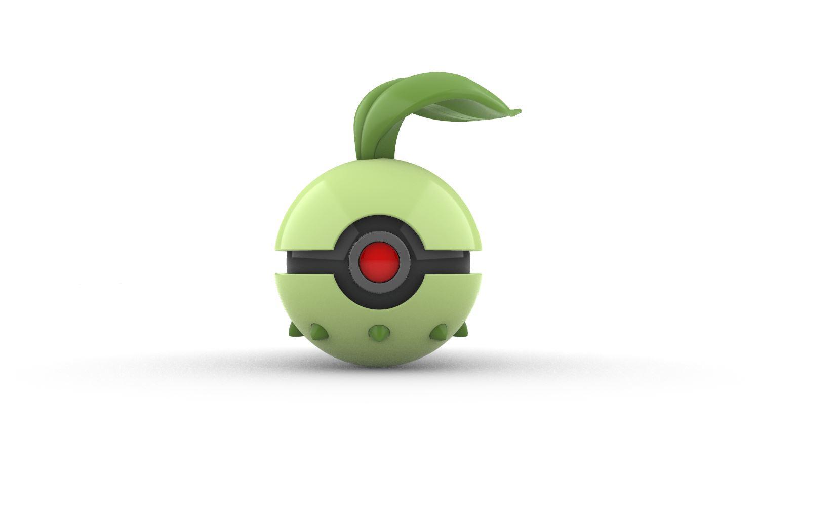 Pokeball 152 Chikorita 3d model