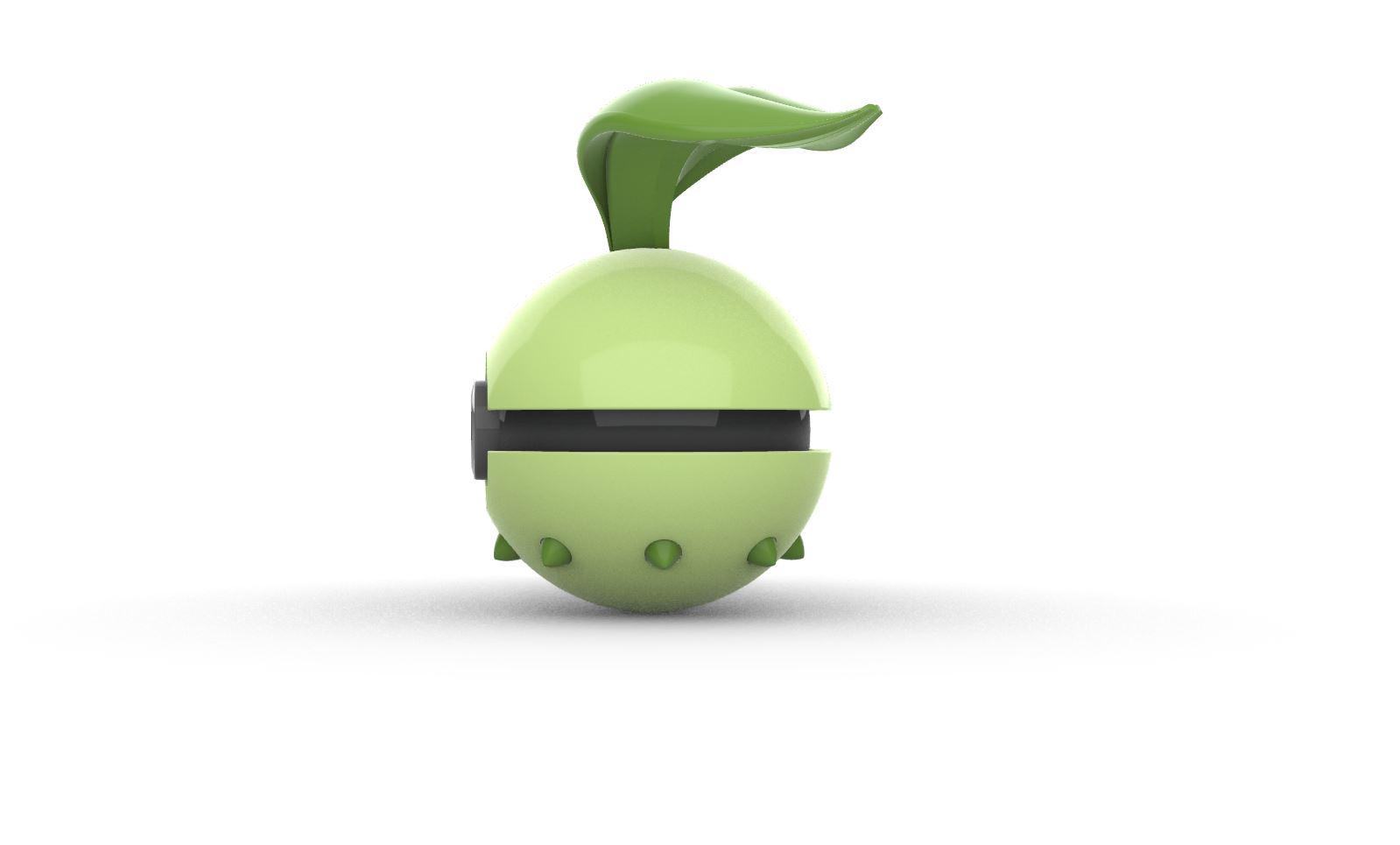 Pokeball 152 Chikorita 3d model