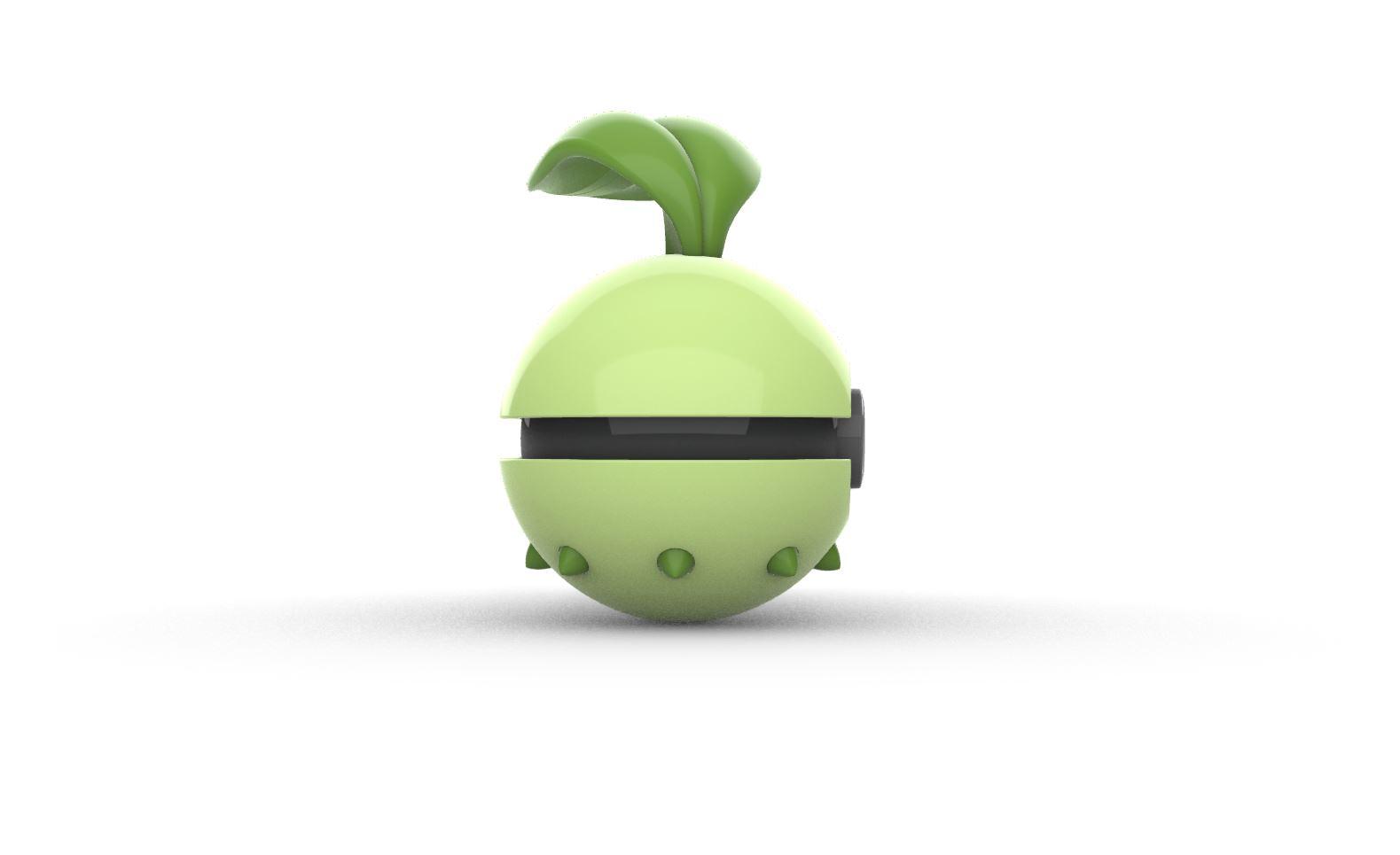 Pokeball 152 Chikorita 3d model