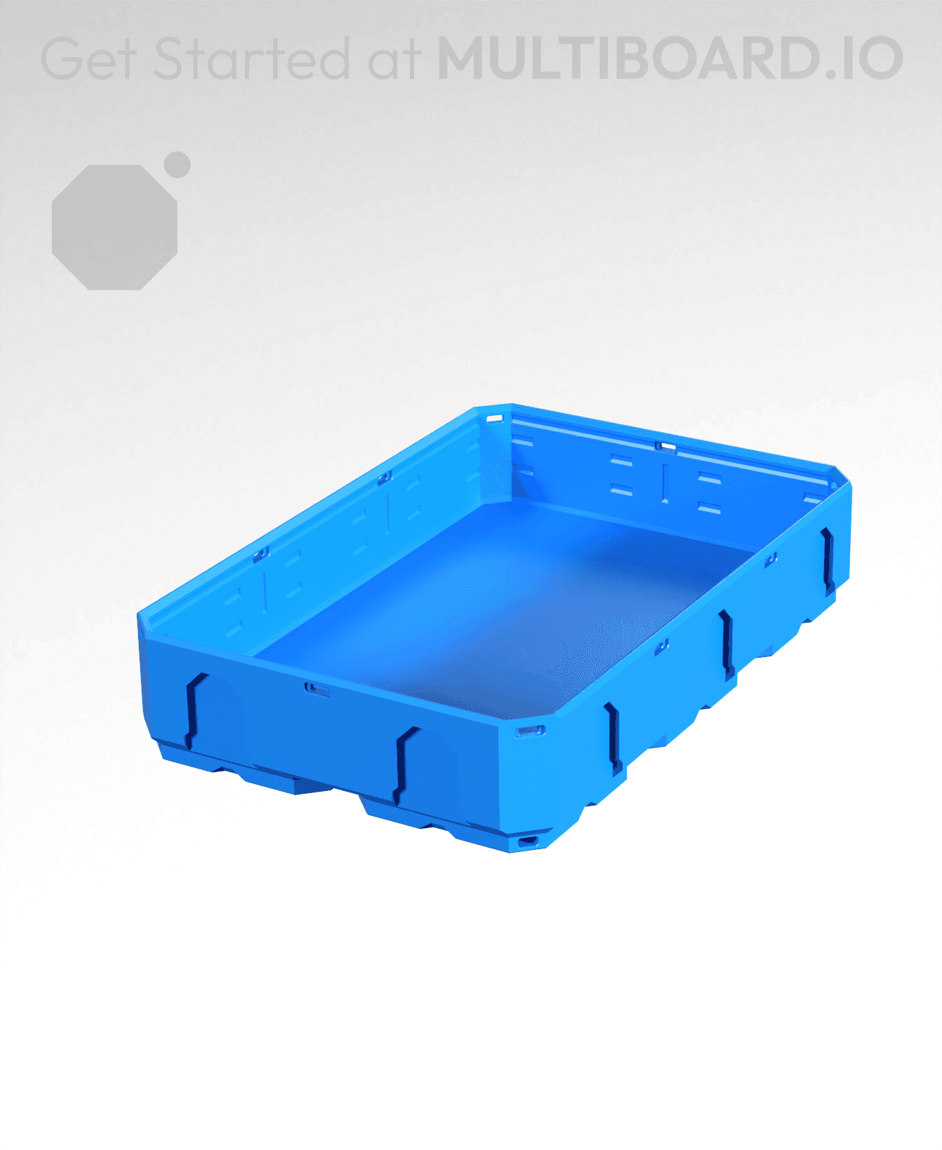 2x3x0.5 - Topped Multipoint Rail - Multibin Shell 3d model