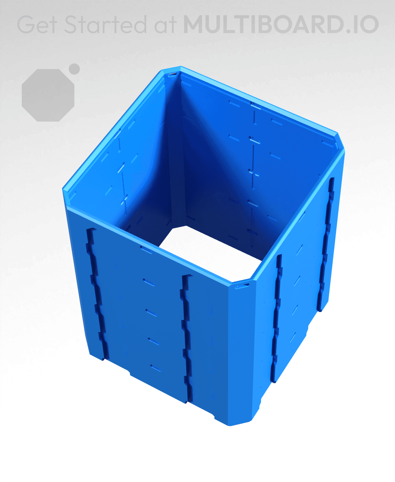 2x2x2·5 - Topped Multipoint Rail - Pop-In Multibin Shell Extension - Copy 3d model