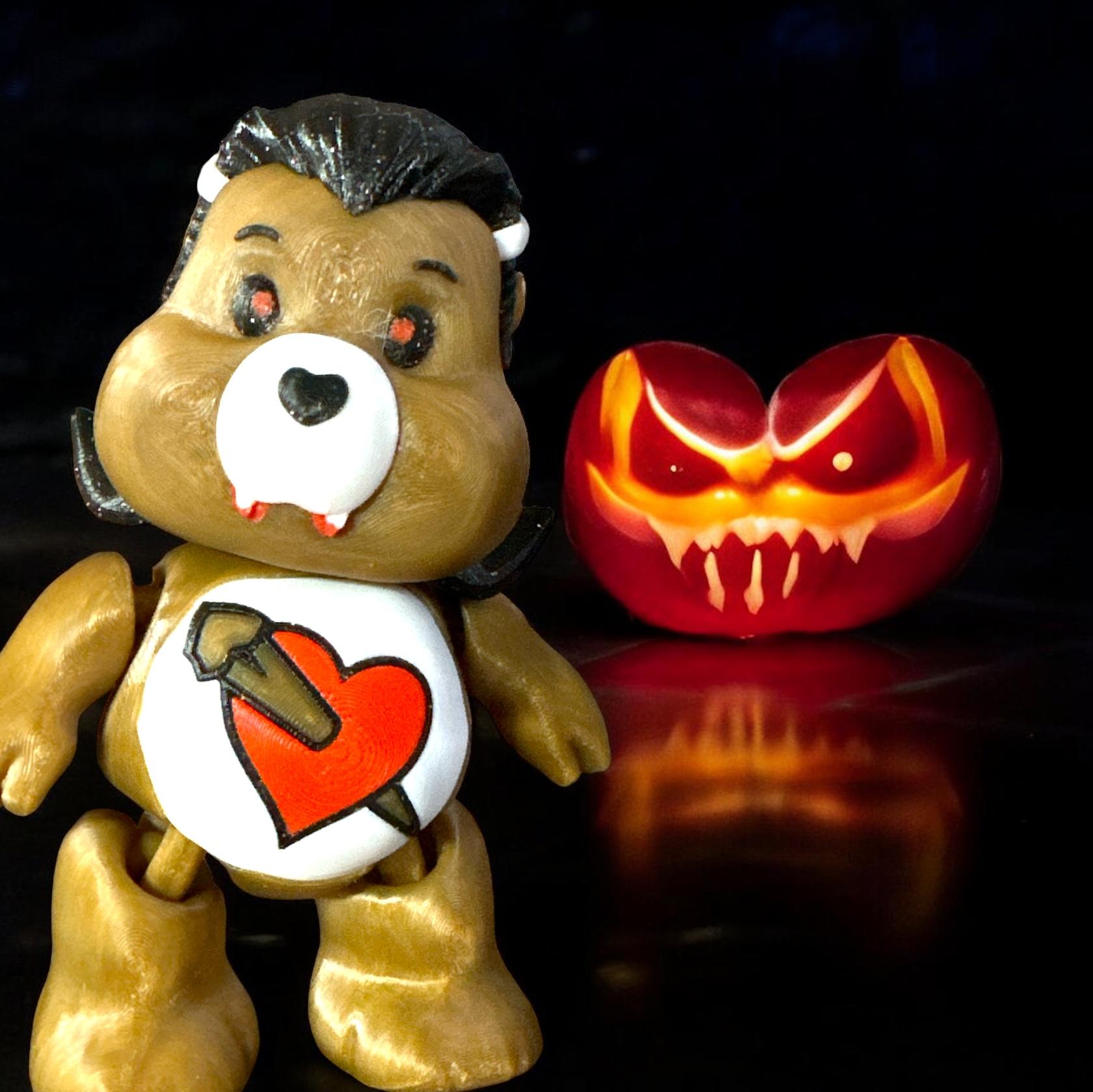 Dracula, Vampire, Care Bear, Print in Place, Articulated, Flexi, Flexible, Toy, Halloween Series.  3d model