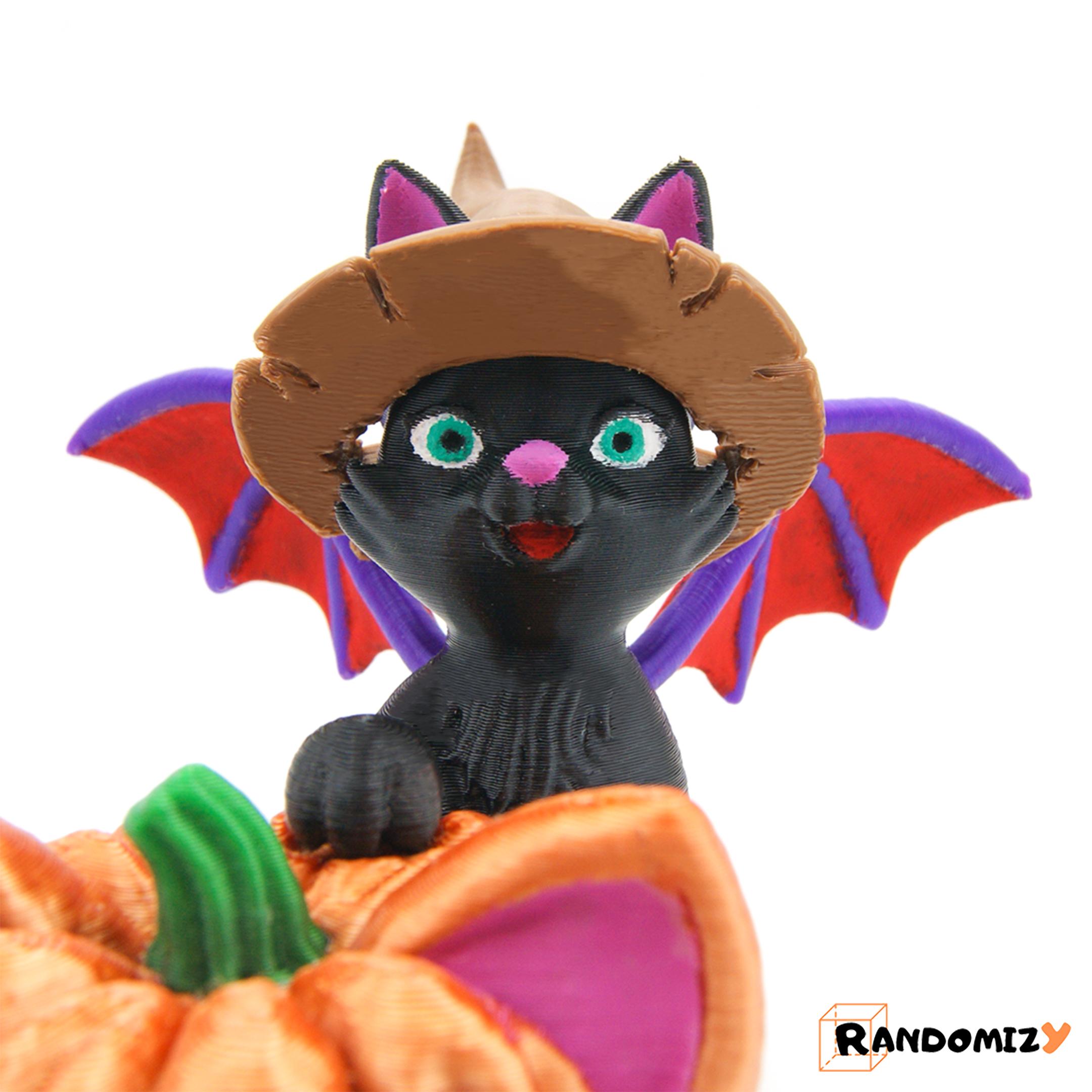  Cat on a Pumpkin (Halloween Version)  3d model