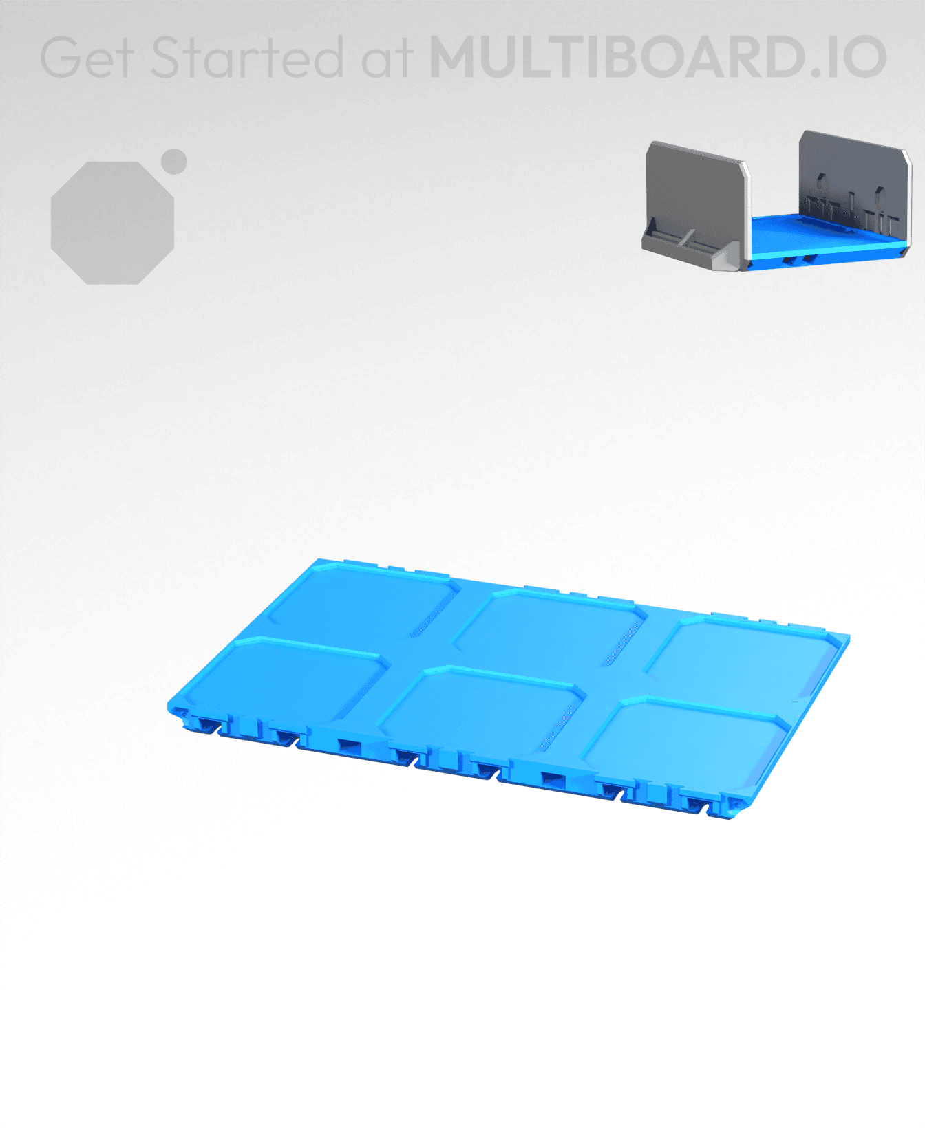 3x2-Deep - Internal Grid - Multibin Drawer Base 3d model