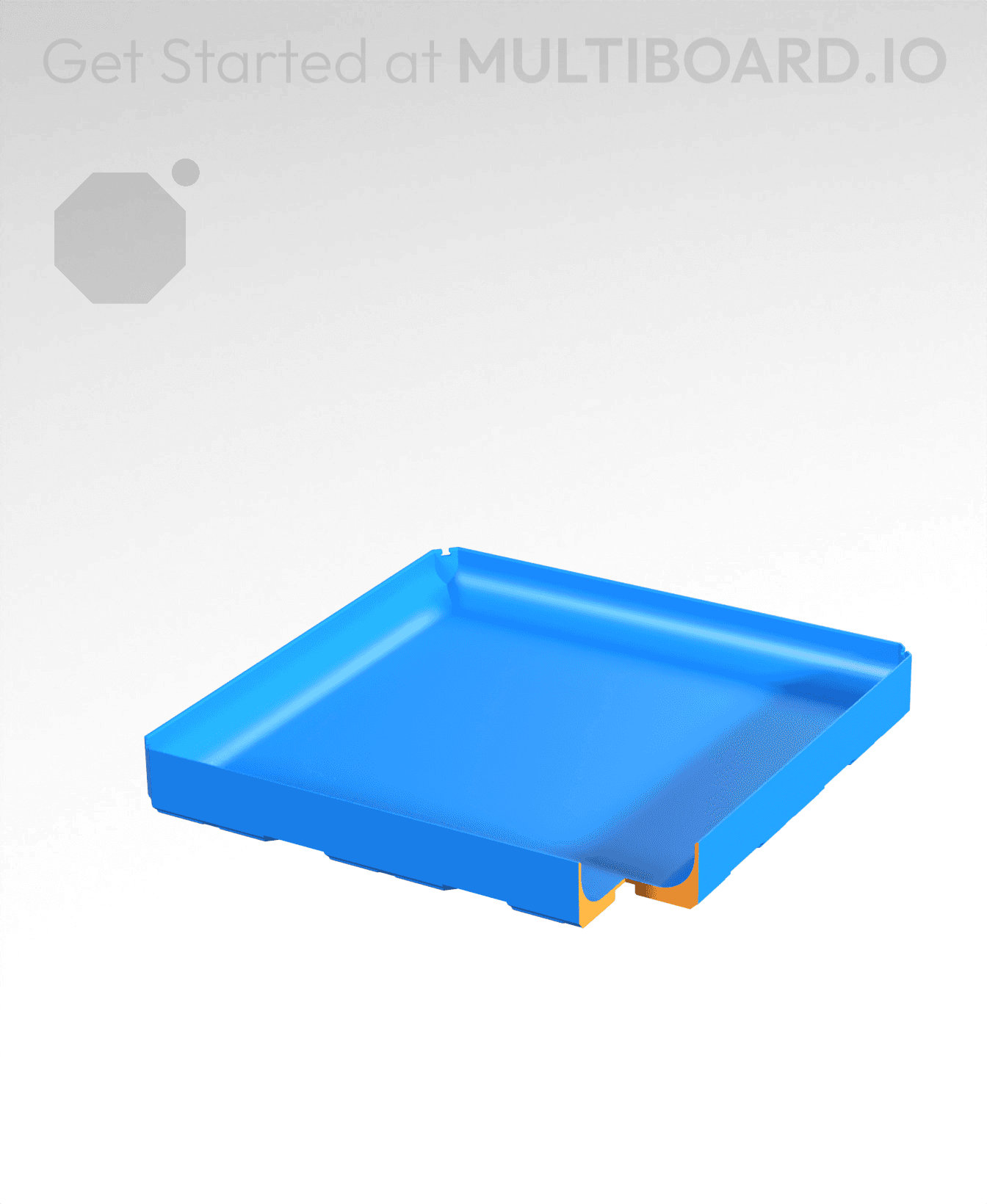 3x3x0.5 - Full Curved Bin - Multibin Insert 3d model