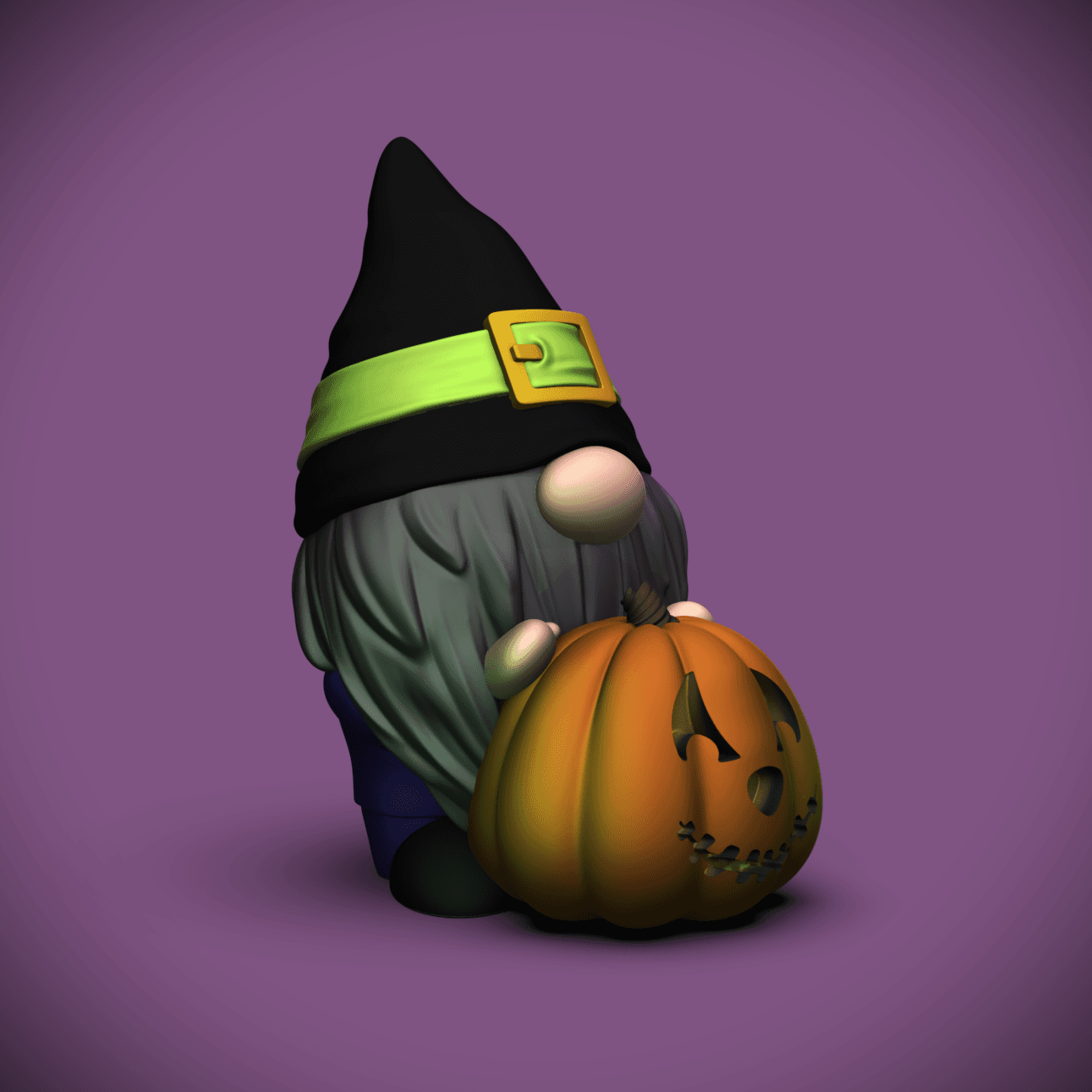 Halloween Pumpkin Gnome (+Tealight Version) 3d model