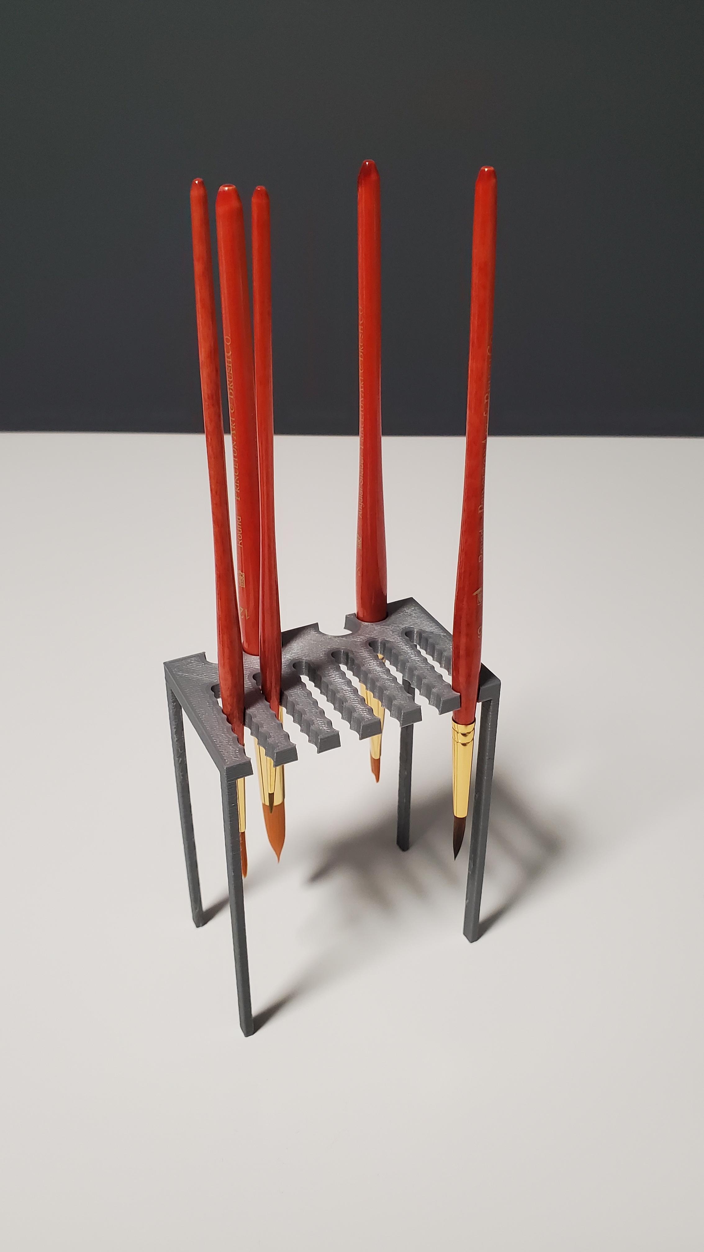 Paint brush rack | Hang your brushes bristles down! 3d model