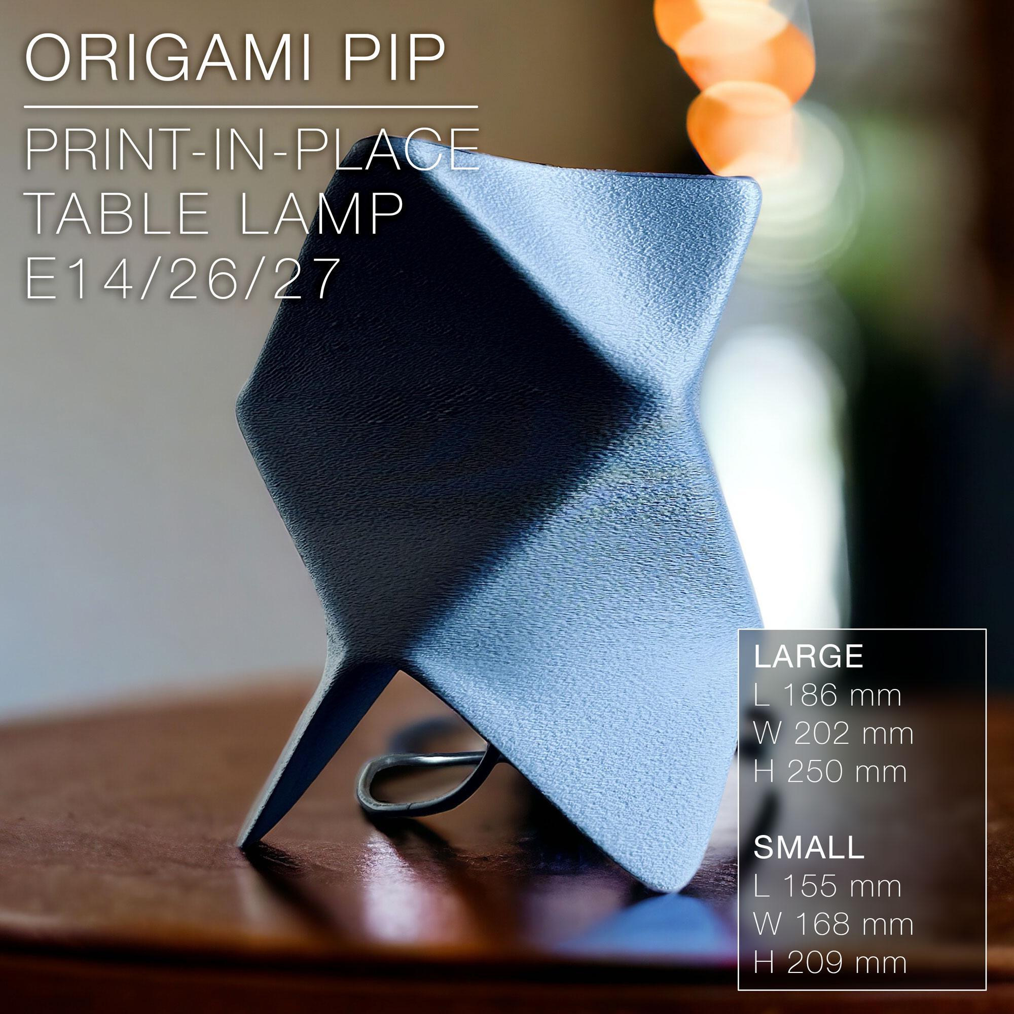 ORIGAMI  PIP |  print-in-place Table Lamp E14, E26, E27  3d model