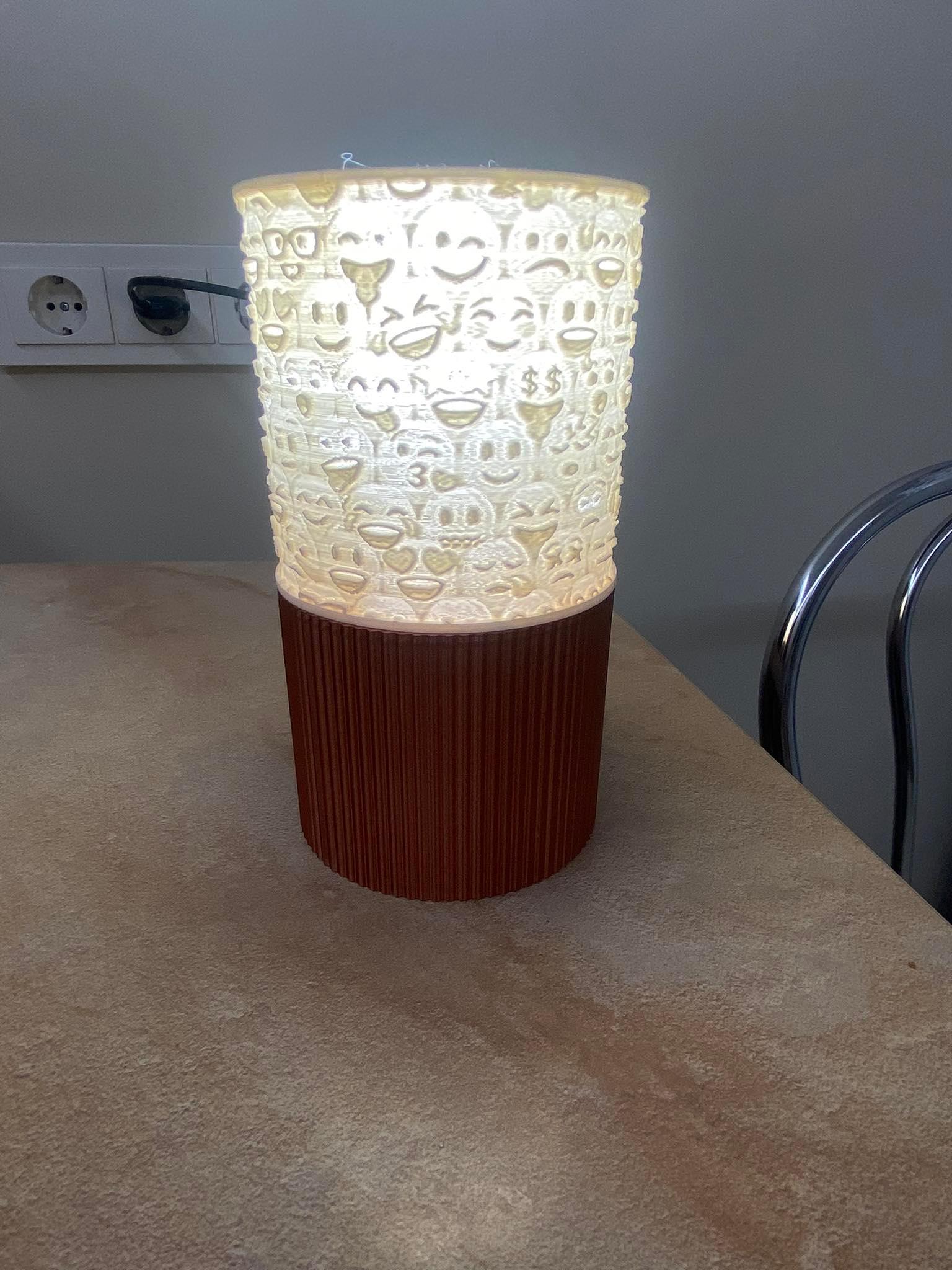 Emoji themed lithophane lamp 3d model