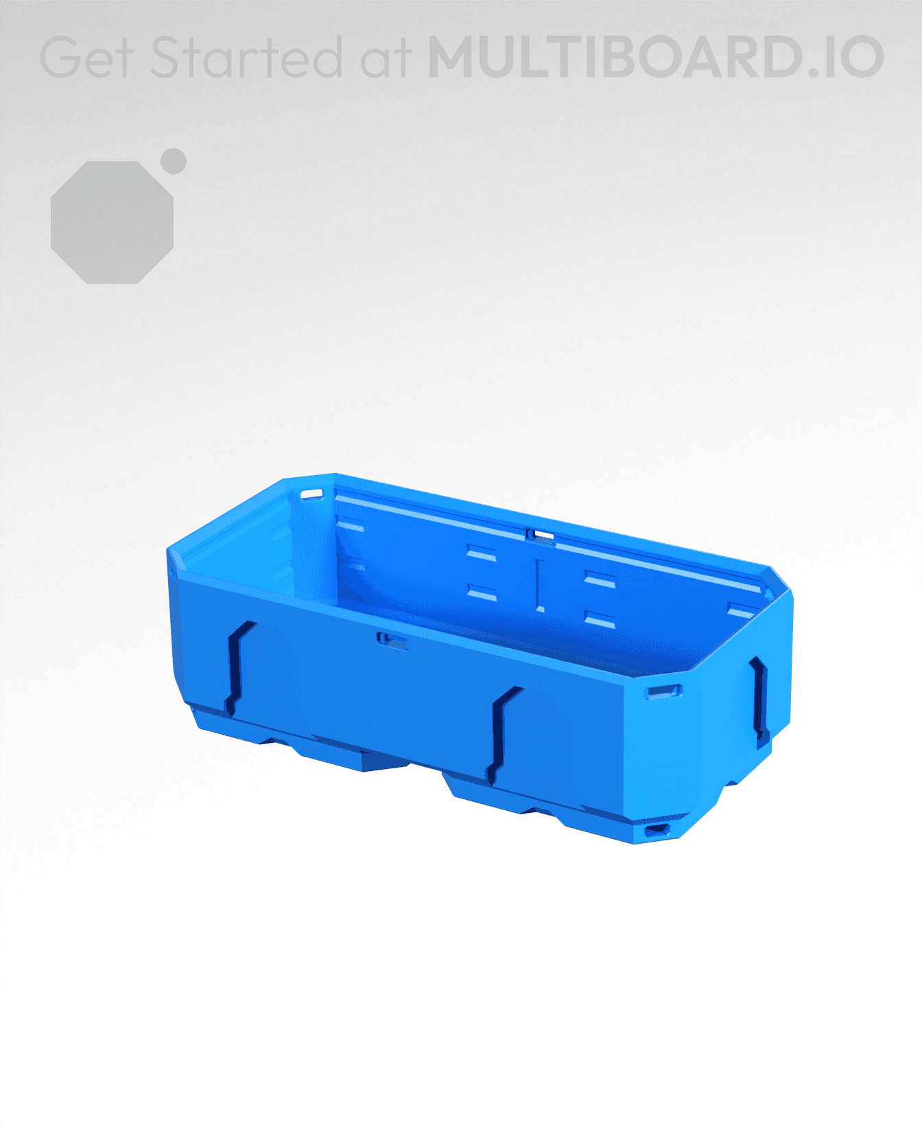 2x1x0.5 - Topped Multipoint Rail - Multibin Shell 3d model