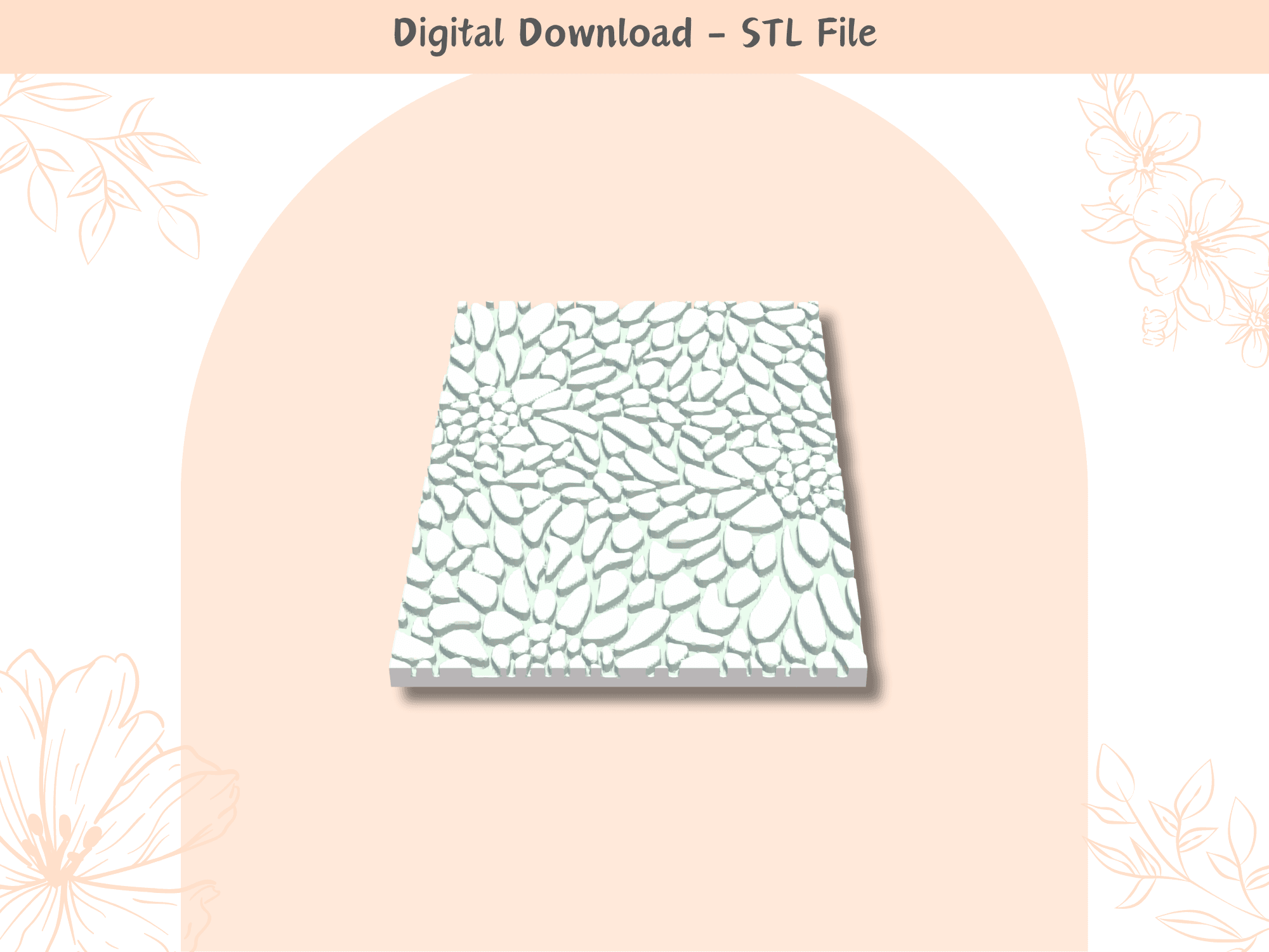 Mosaic Texture Stencil | Digital STL File | Unique Pattern | Polymer Clay Earrings | Clay Tools 3d model