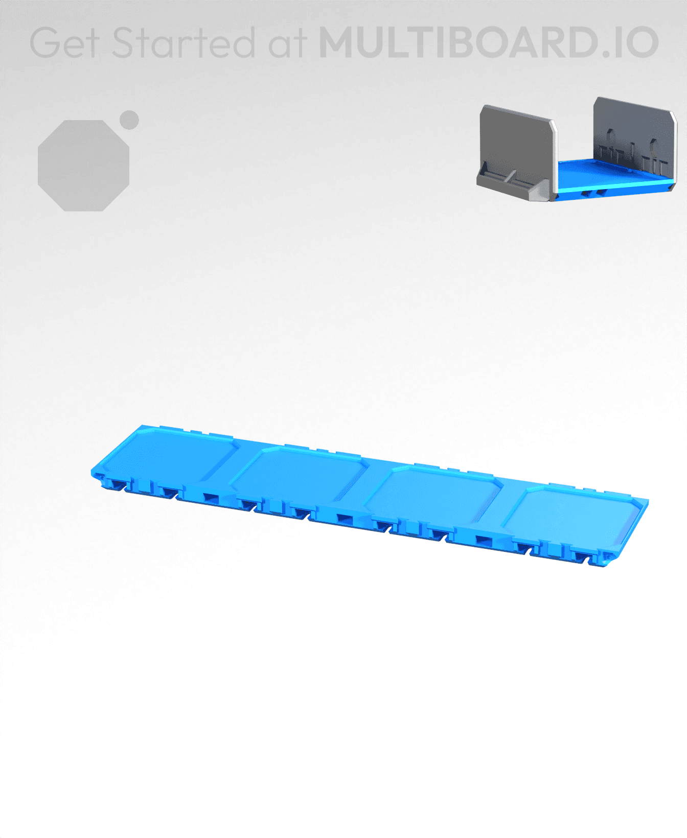 4x1-Deep - Internal Grid - Multibin Drawer Base 3d model