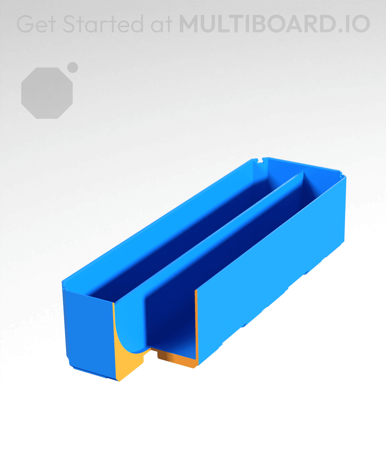 1x3x0.75 - Curved - Double Divided Bin - Multibin Insert 3d model