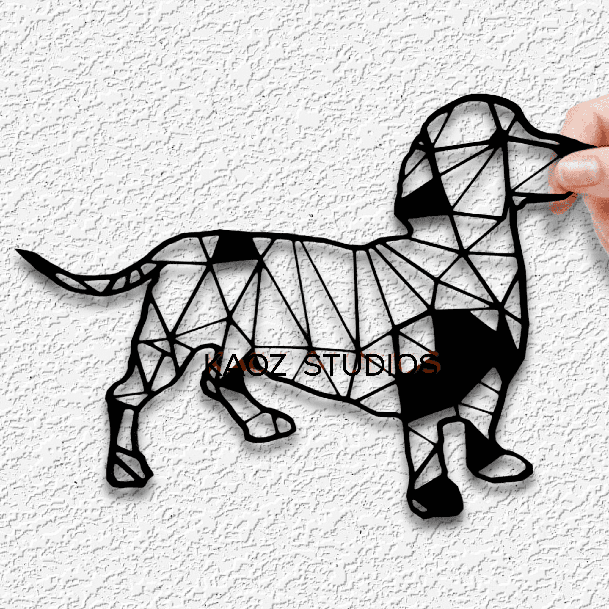 geometric dachshund wall art doxie wall decor dog decoration 3d model