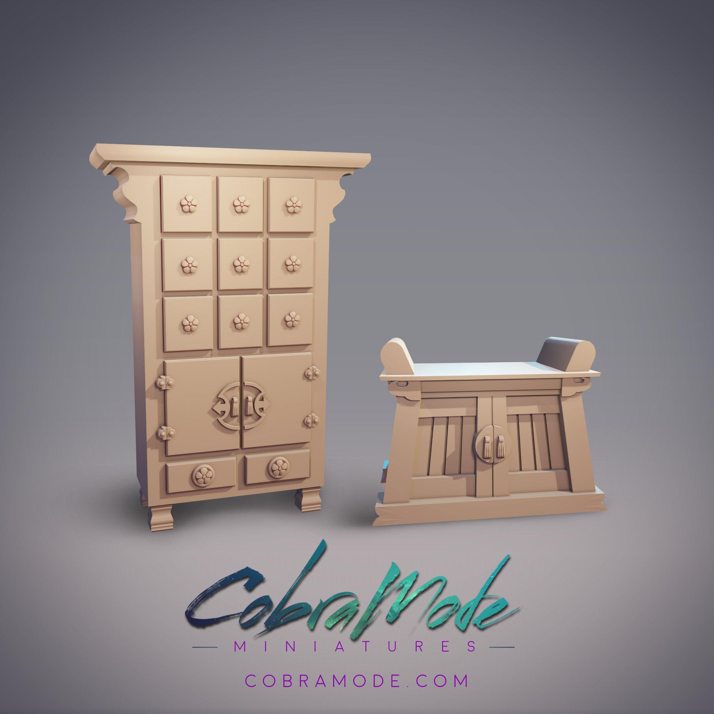 Chest of Drawers and Dresser Furniture (Supportless) 3d model