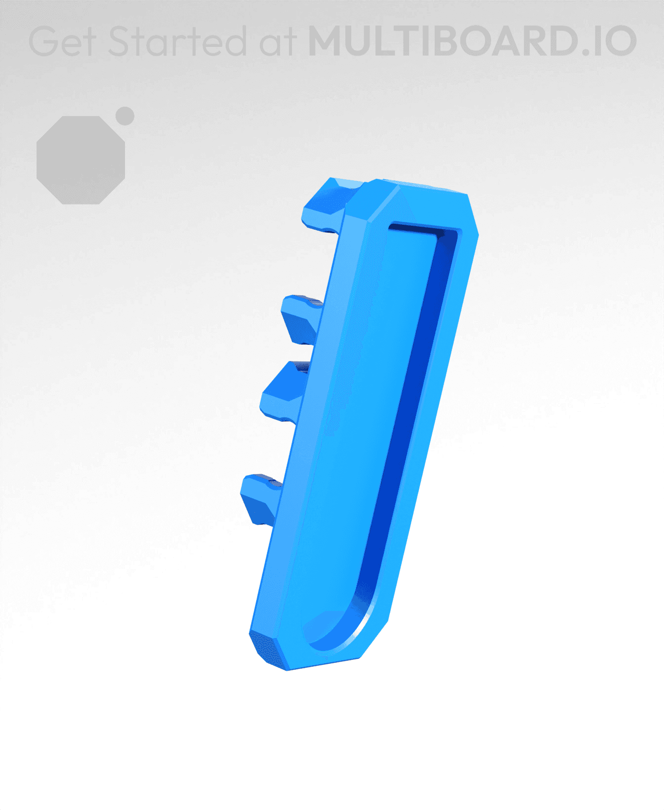 Vertical Dual Snaps (DS Part A) - Small Command Strip Mount 3d model