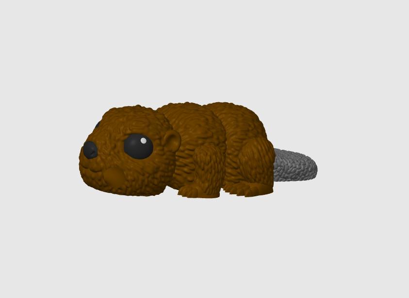 Baby Beaver Keychain 3d model