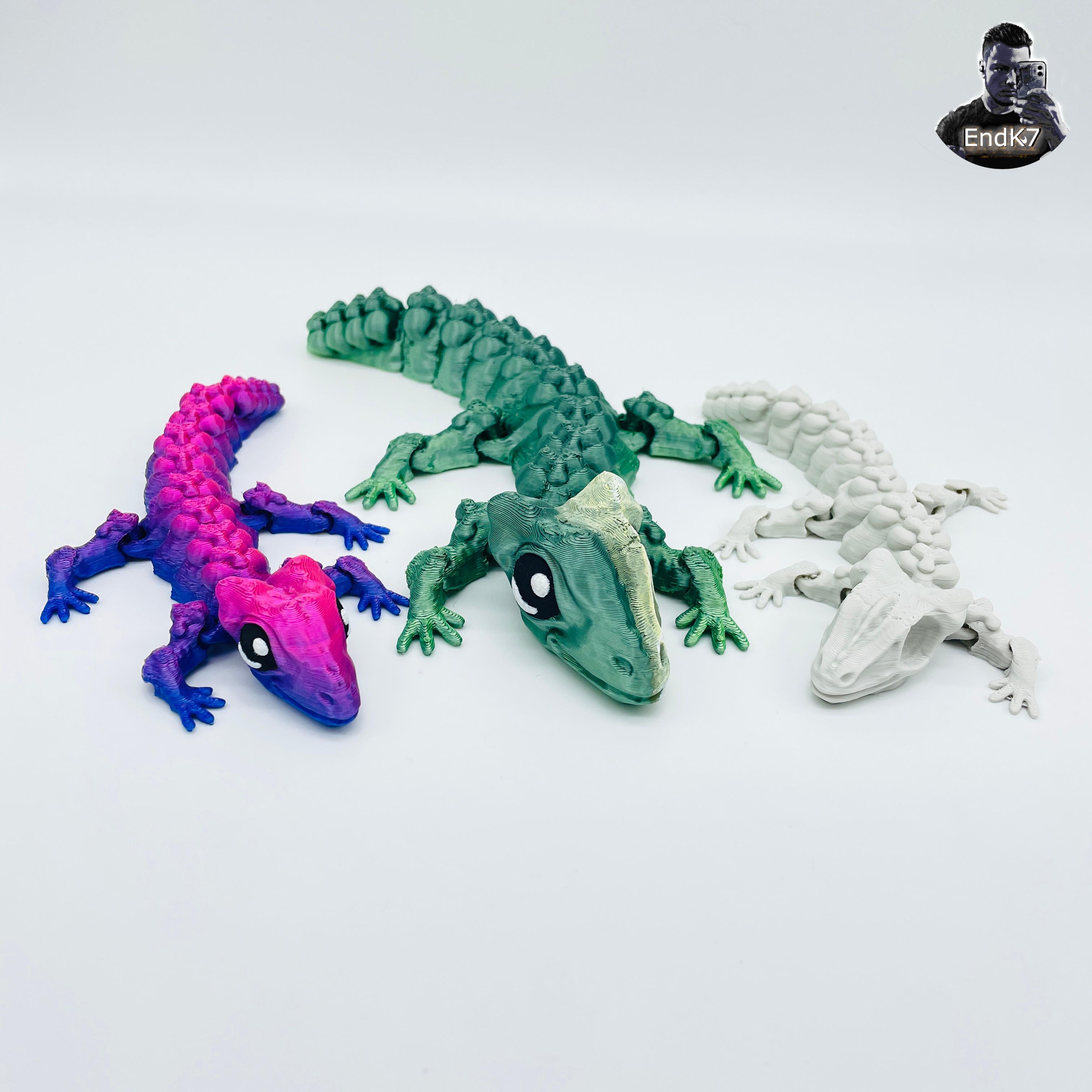 Triple Lizard Dragon - Cute - Zombie -Skeleton - Articulated - Print in Place - Flexi - No Supports 3d model