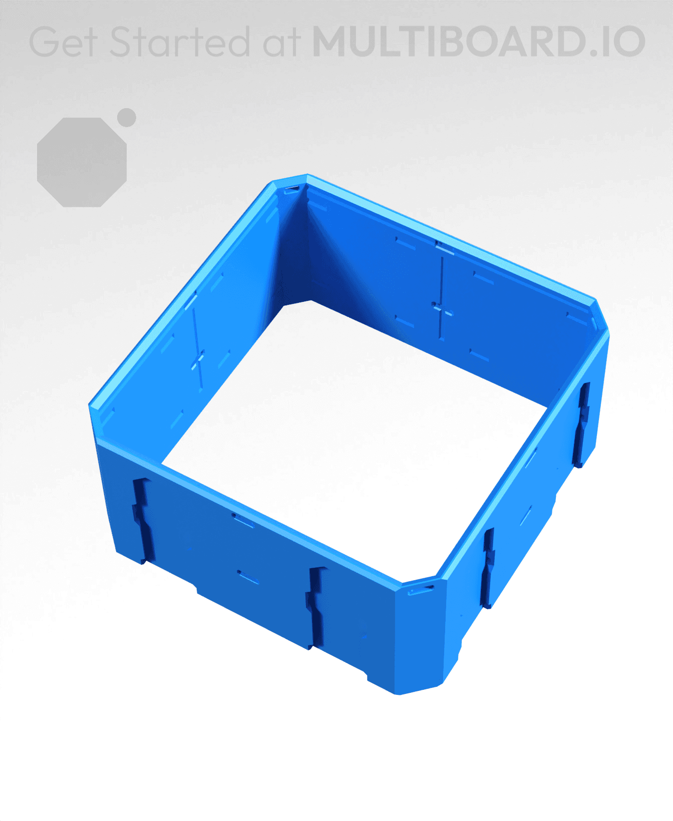 2x2x1 - Topped Multipoint Rail - Pop-In Bin Extension 3d model